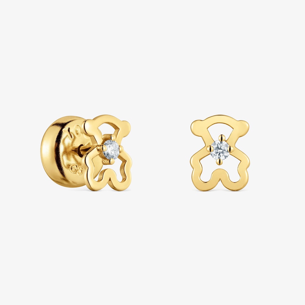 Pendientes oso de oro 9 kt y diamantes Kaos