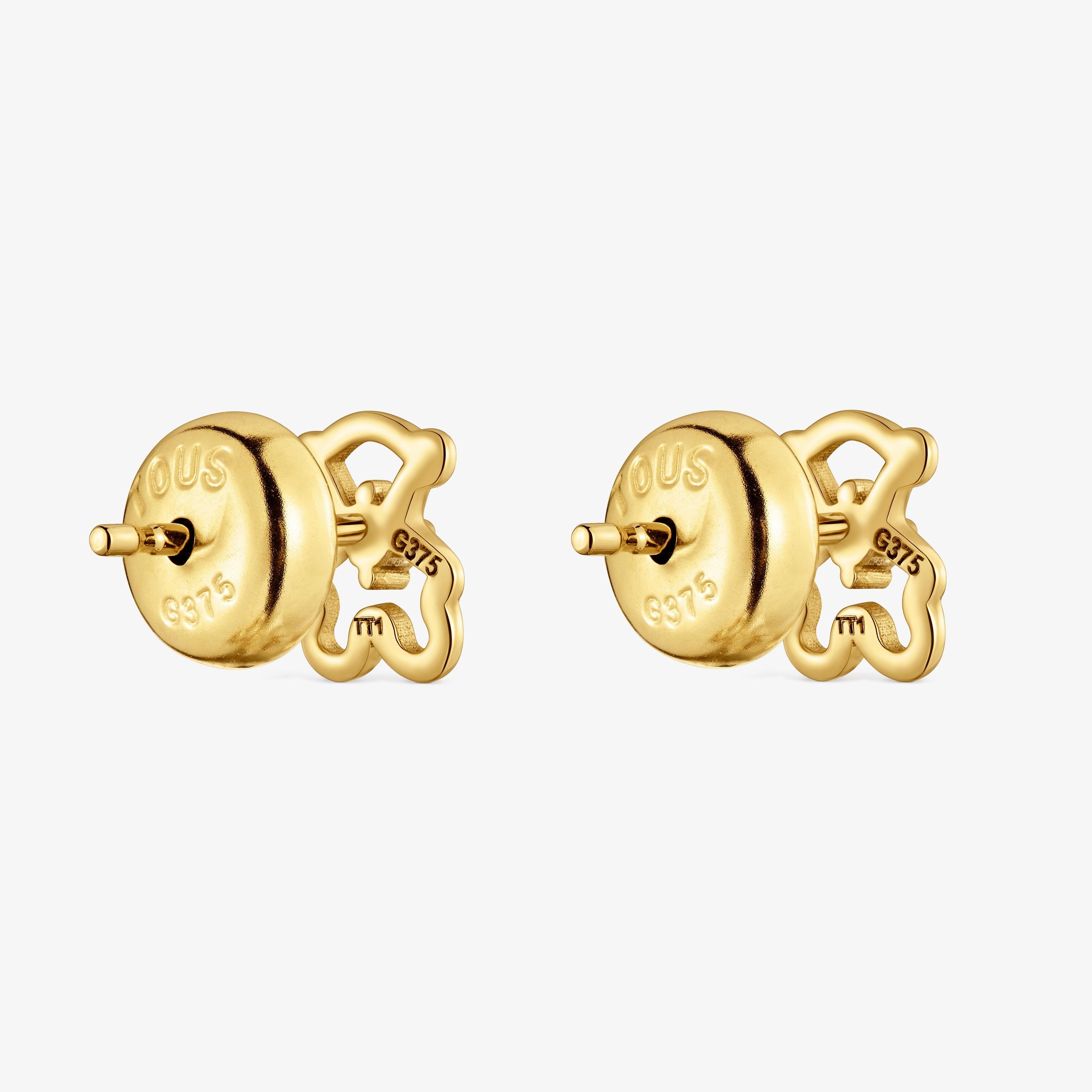 9kt gold and diamond Bear earrings TOUS Kaos