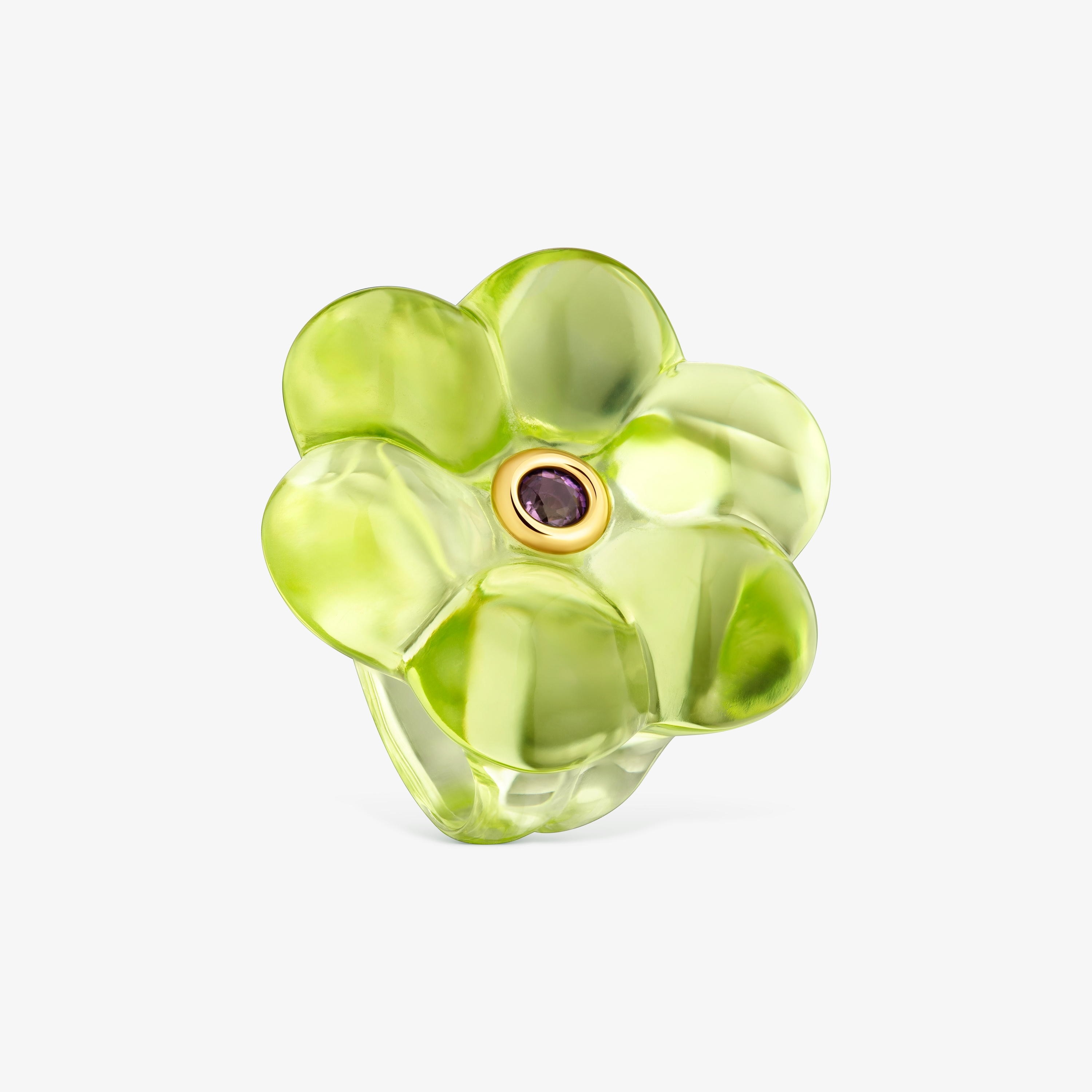 Resin and amethyst flower Ring TOUS Bold Motif