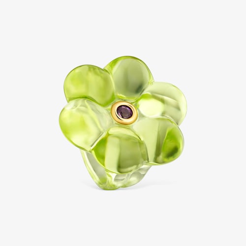 Anillo flor de resina y amatista Bold Motif