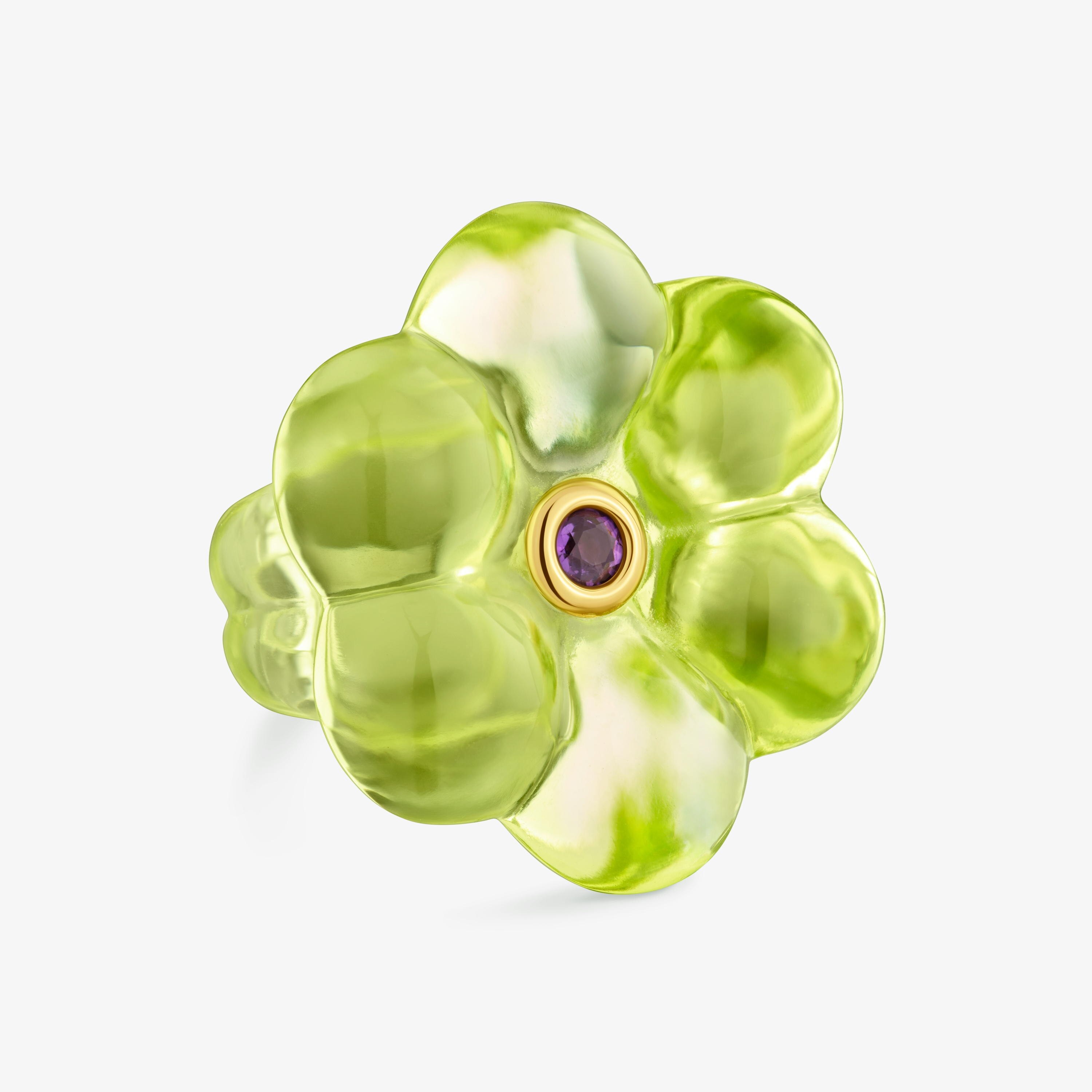 Resin and amethyst flower Ring TOUS Bold Motif