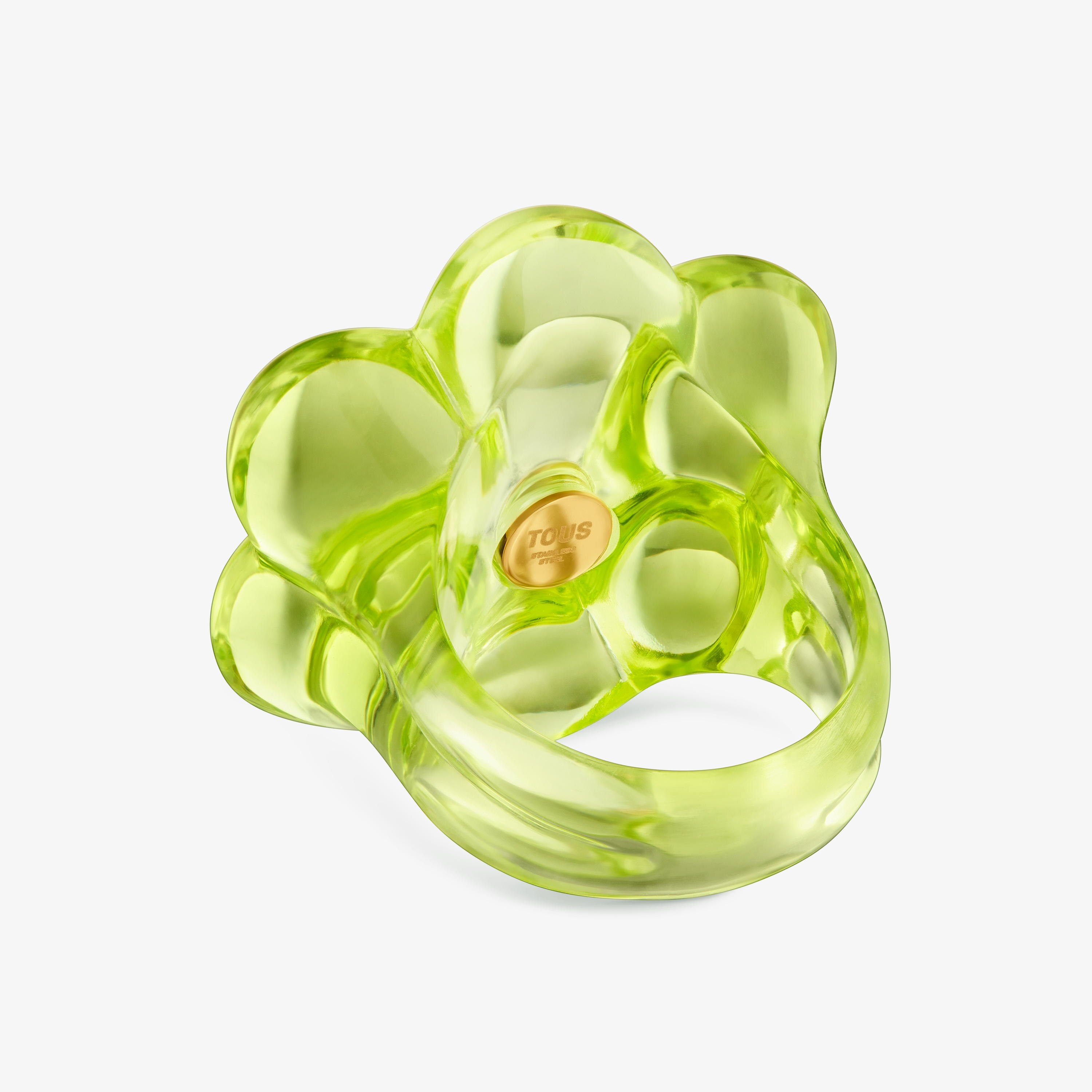 Resin and amethyst flower Ring TOUS Bold Motif
