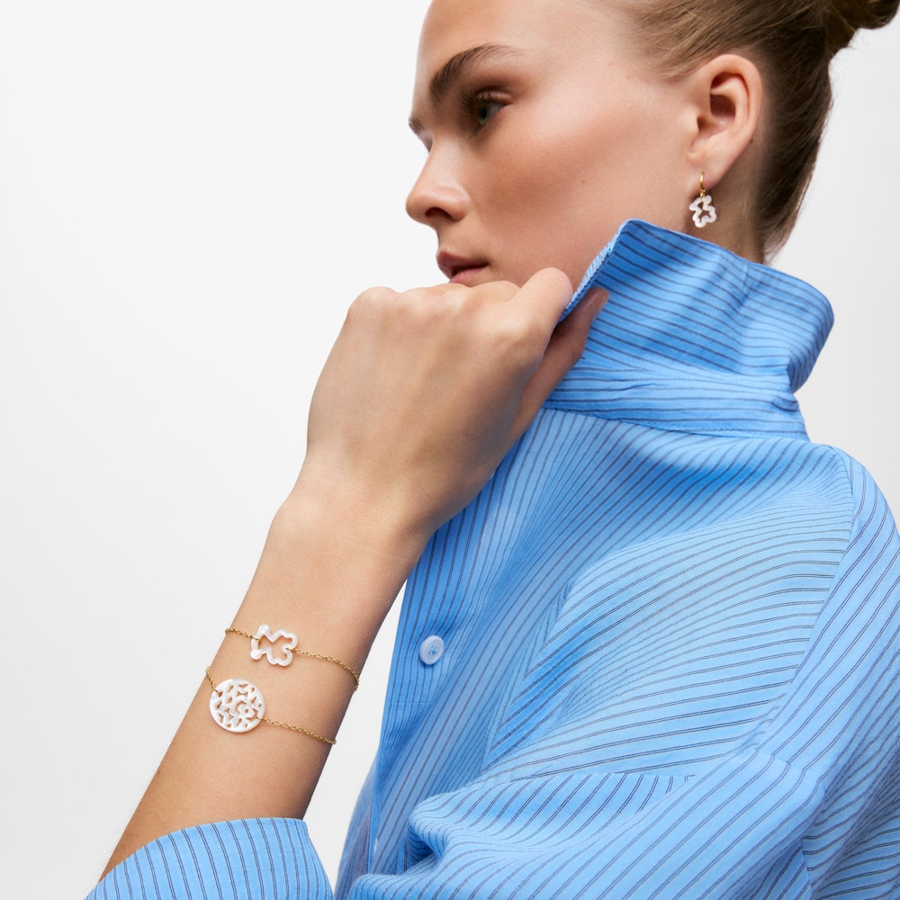Pulsera de oro 9 kt y n&aacute;car Kaos Nacar