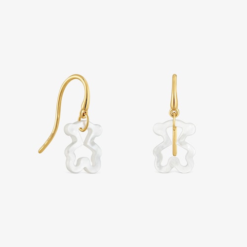 Pendientes de oro 9 kt y n&aacute;car Kaos Nacar