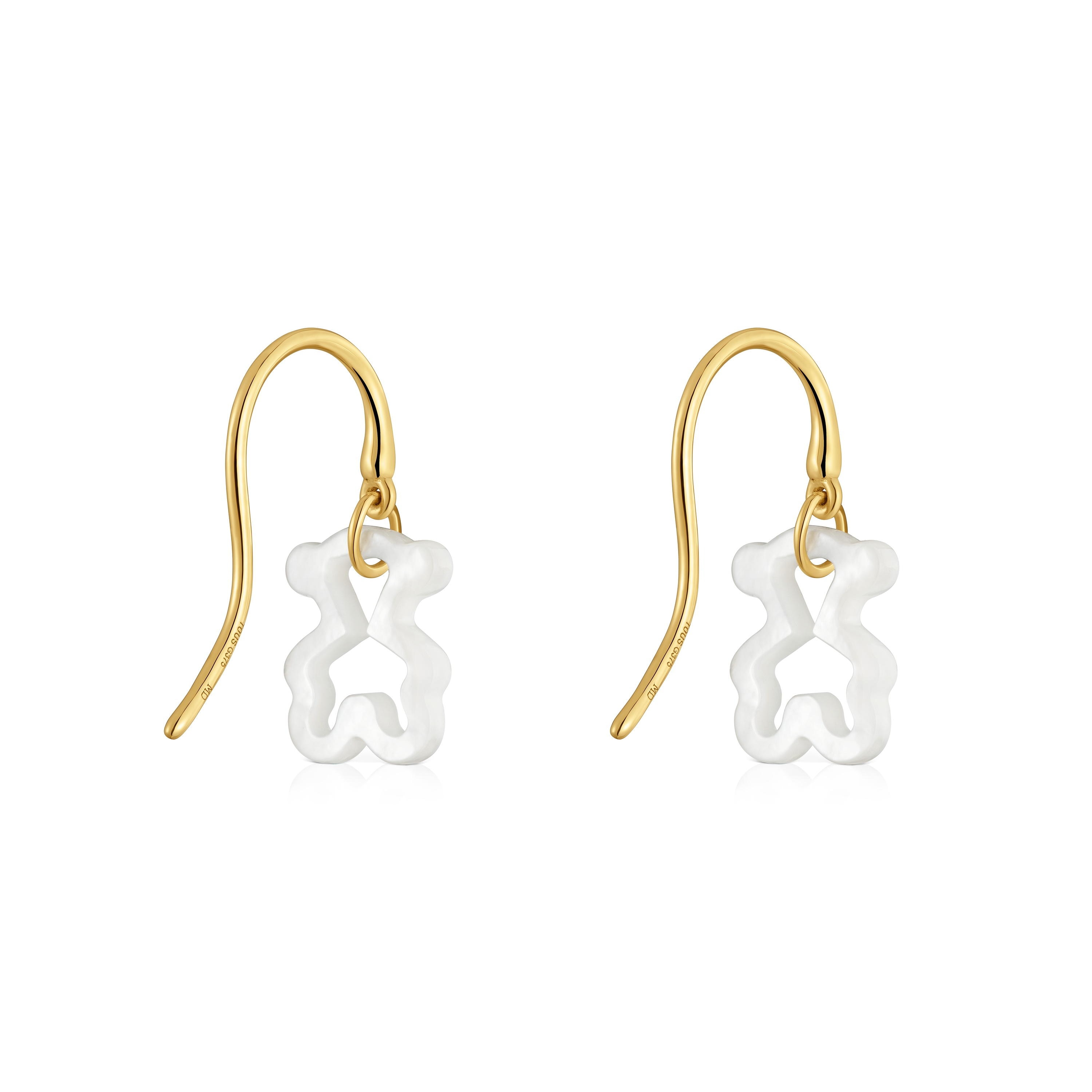9kt gold and mother-of-pearl Earrings TOUS Kaos Nacar