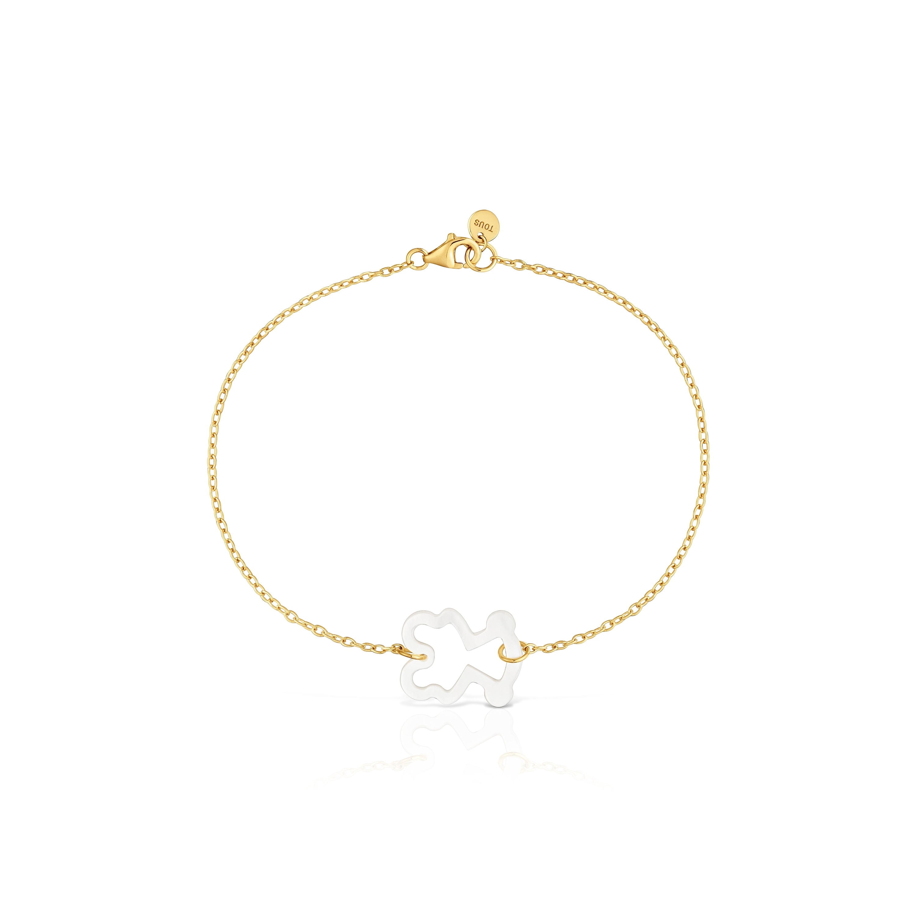 9kt gold and mother-of-pearl Bear bracelet TOUS Kaos Nacar