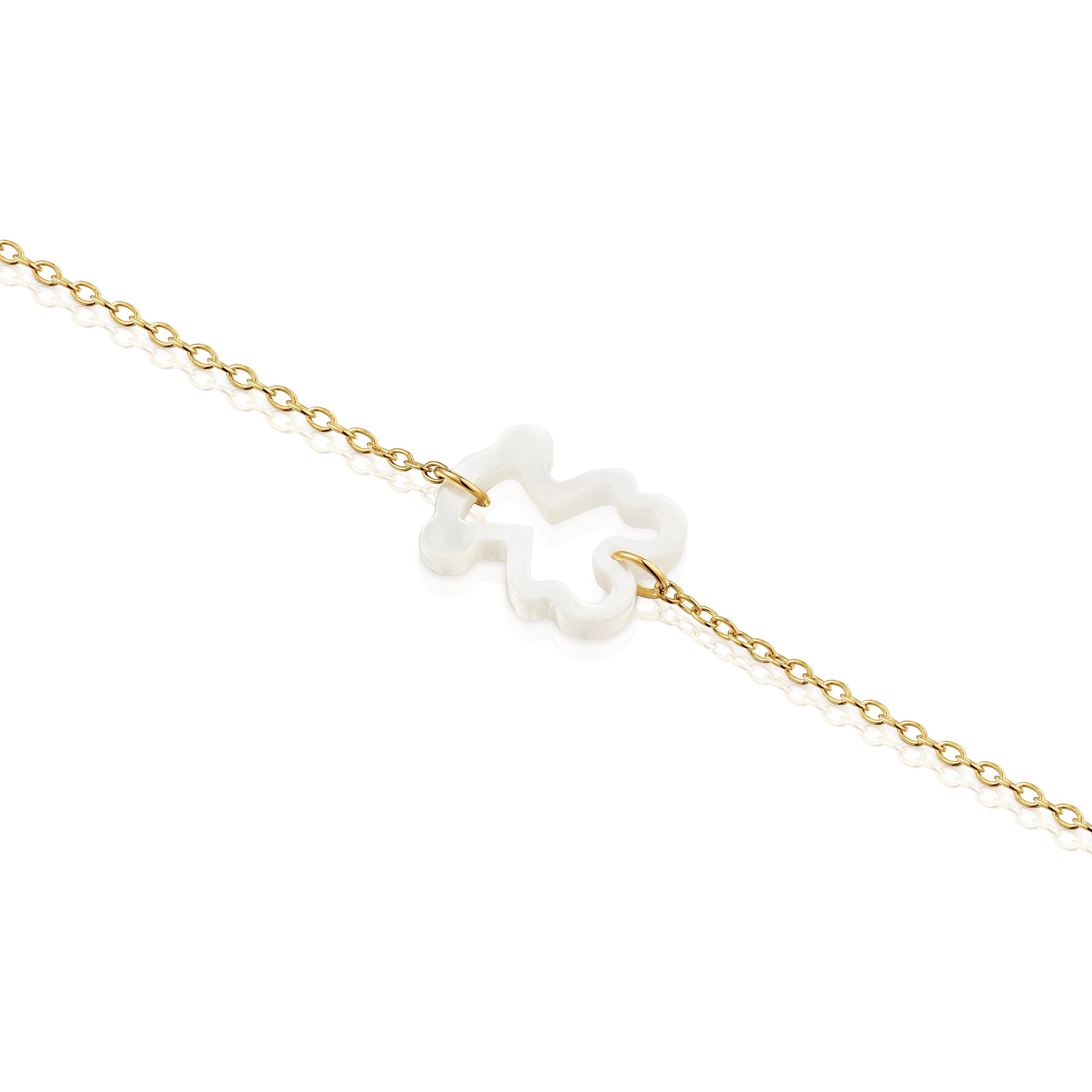 9kt gold and mother-of-pearl Bear bracelet TOUS Kaos Nacar