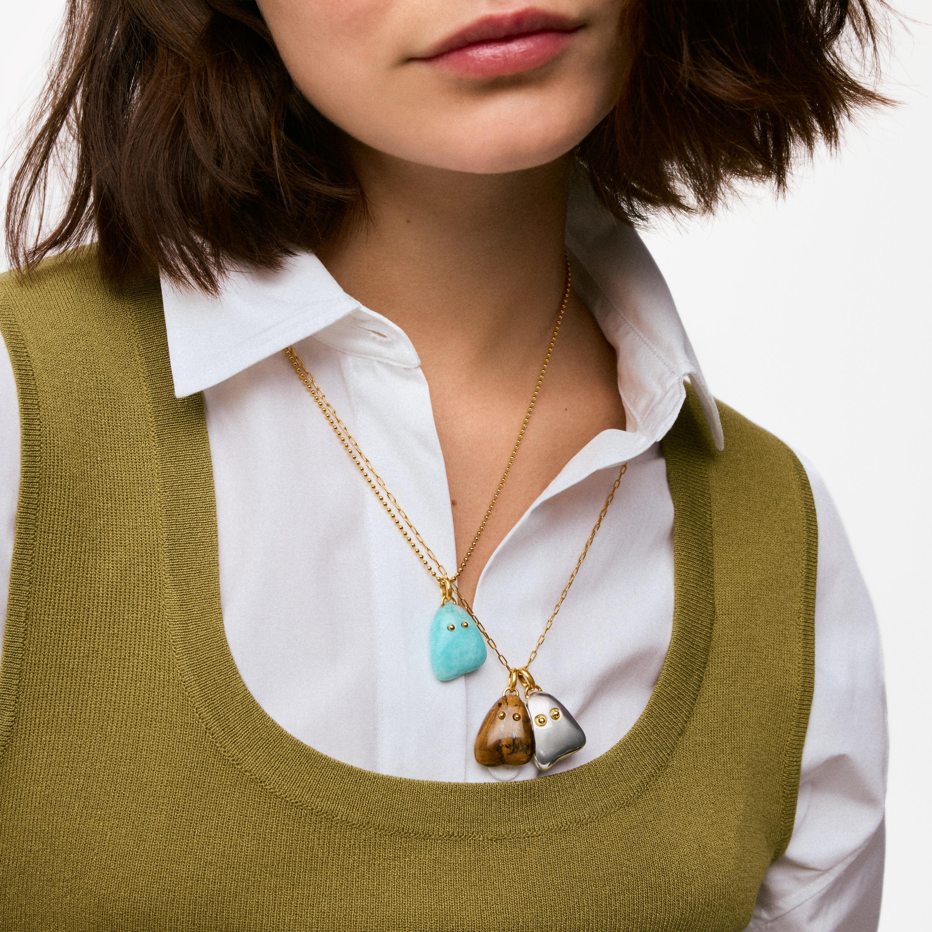 18kt gold vermeil and amazonite Pendant TOUS Boo