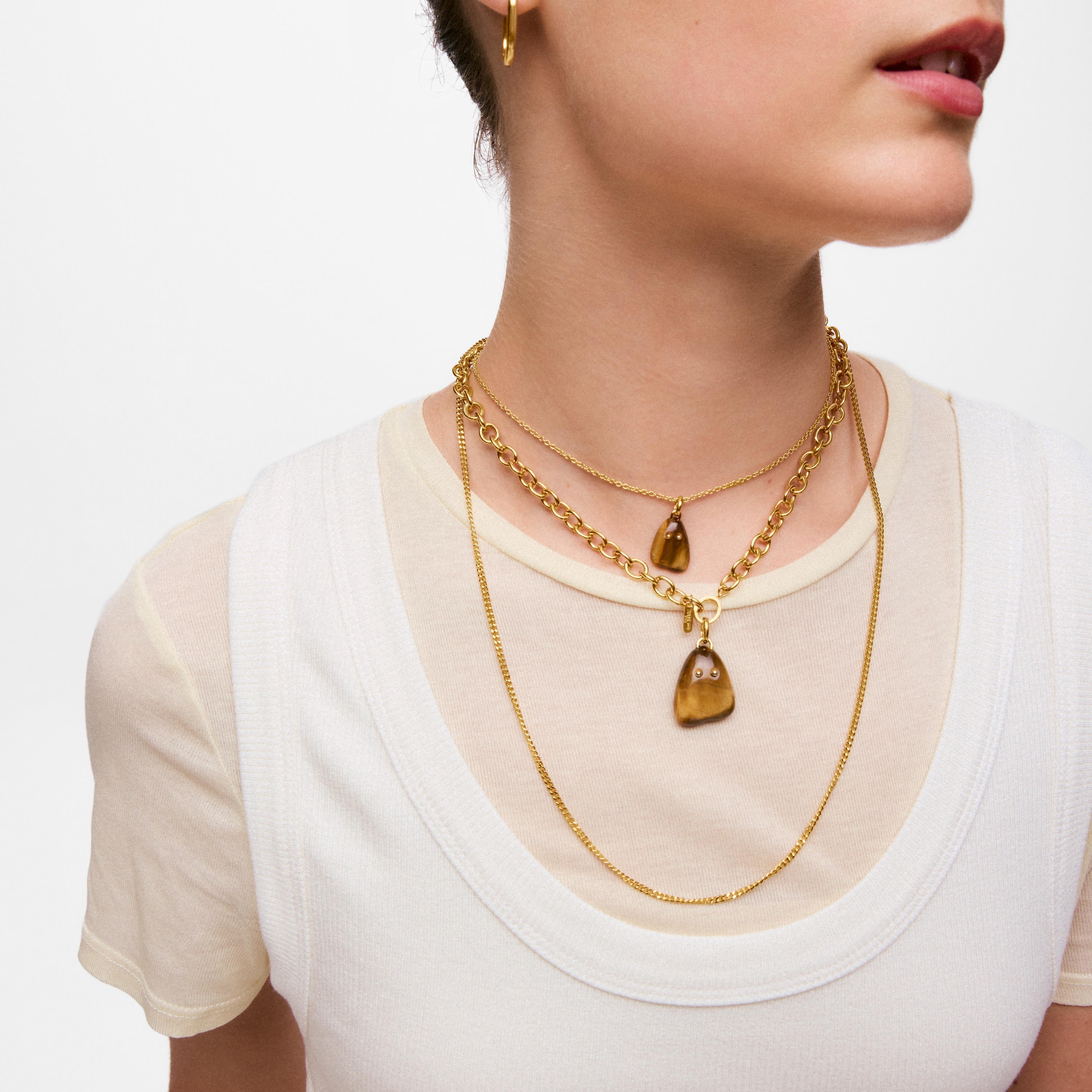 18kt gold vermeil and tiger’s eye Pendant TOUS Boo