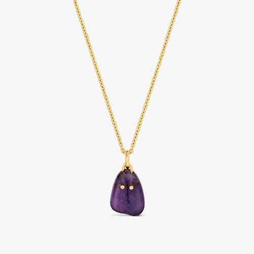Colar com banho de ouro de 18&nbsp;K sobre prata e ametista TOUS Boo