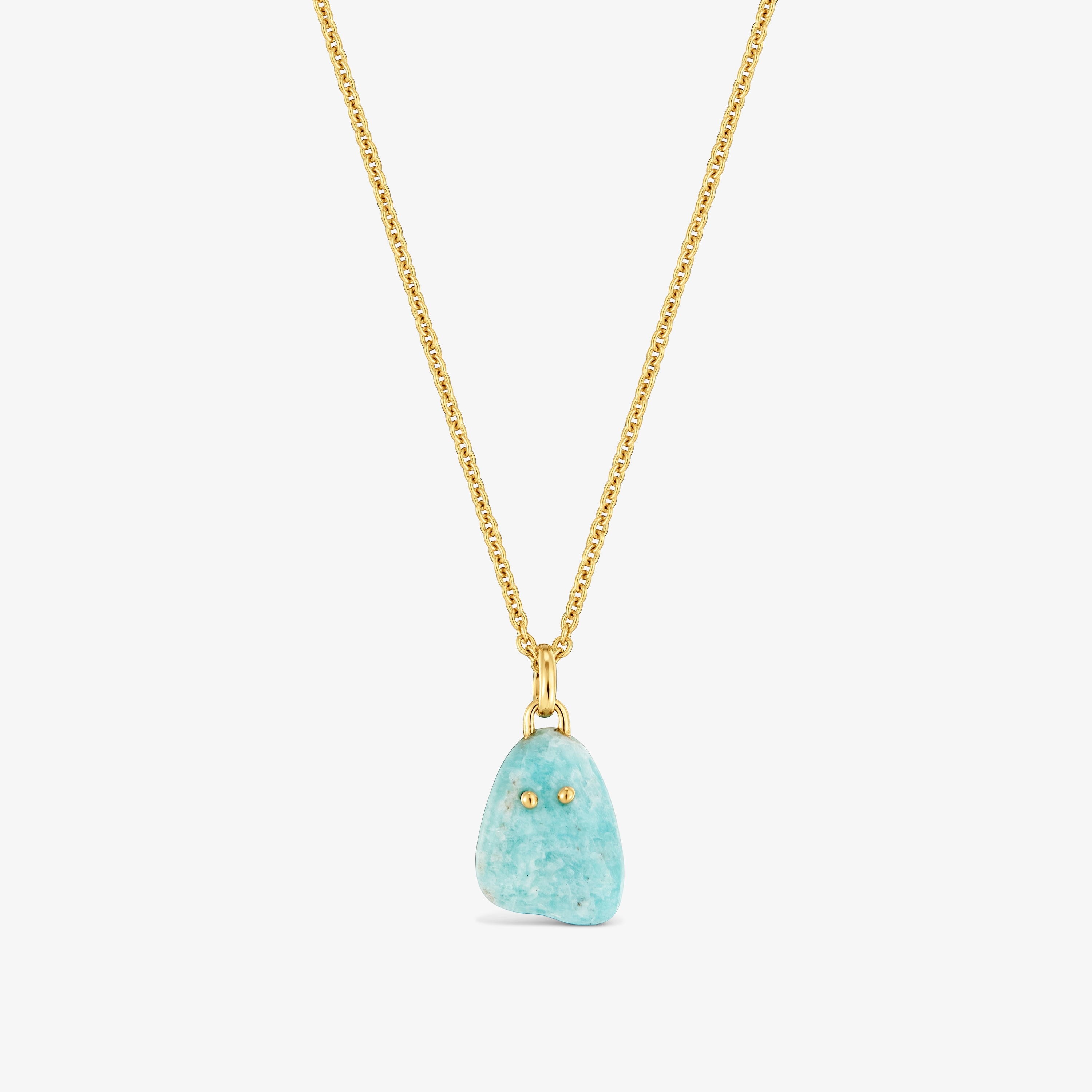 18kt gold vermeil and amazonite Necklace TOUS Boo