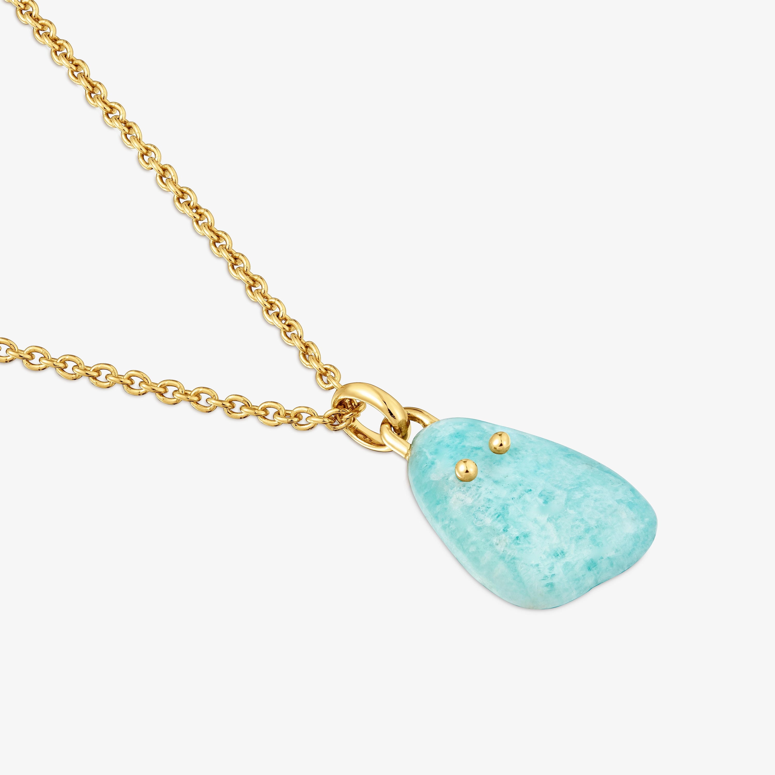 18kt gold vermeil and amazonite Necklace TOUS Boo
