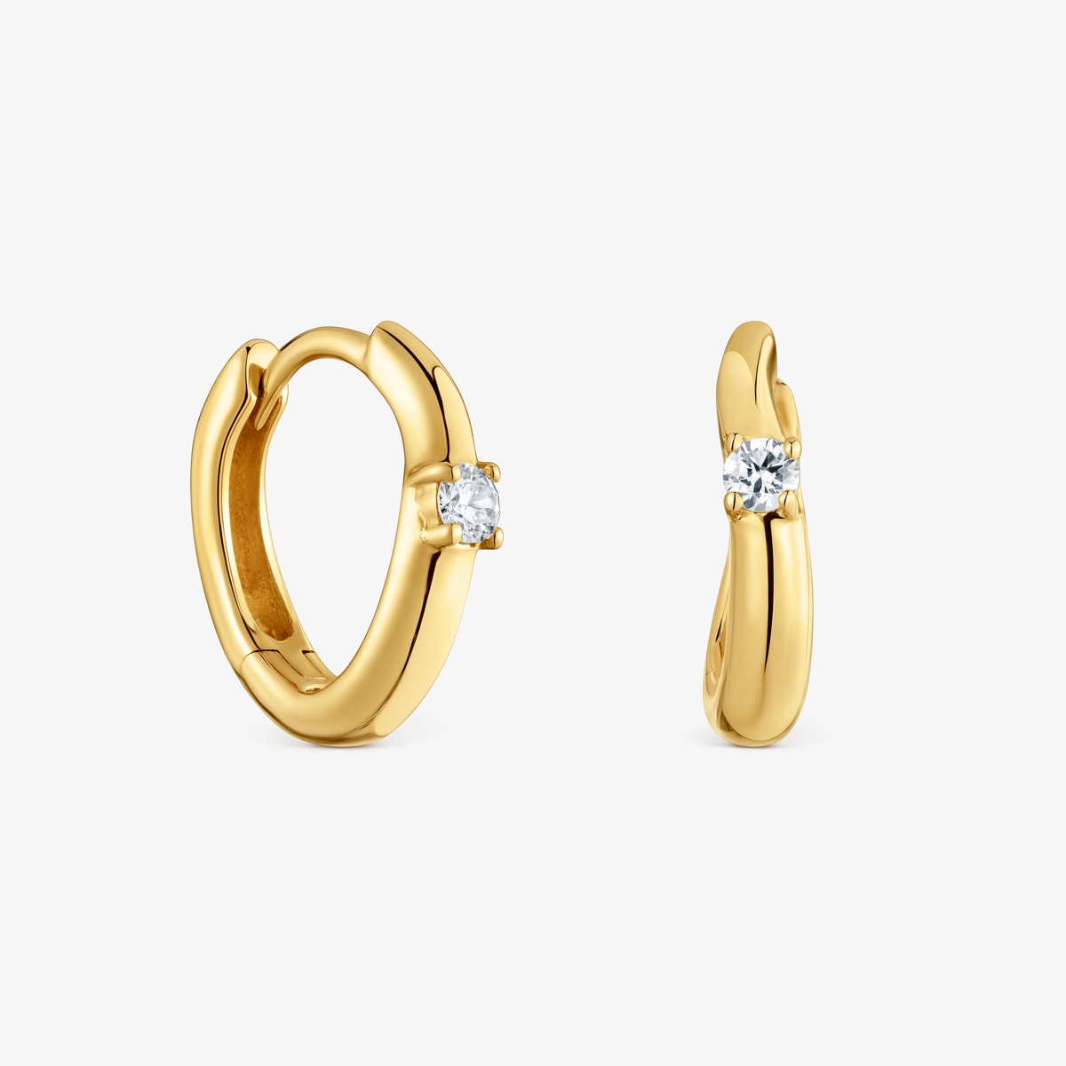 Pendiente Aro De Oro 9 Kt Y Diamante Creado En Laboratorio Irisé Lgd