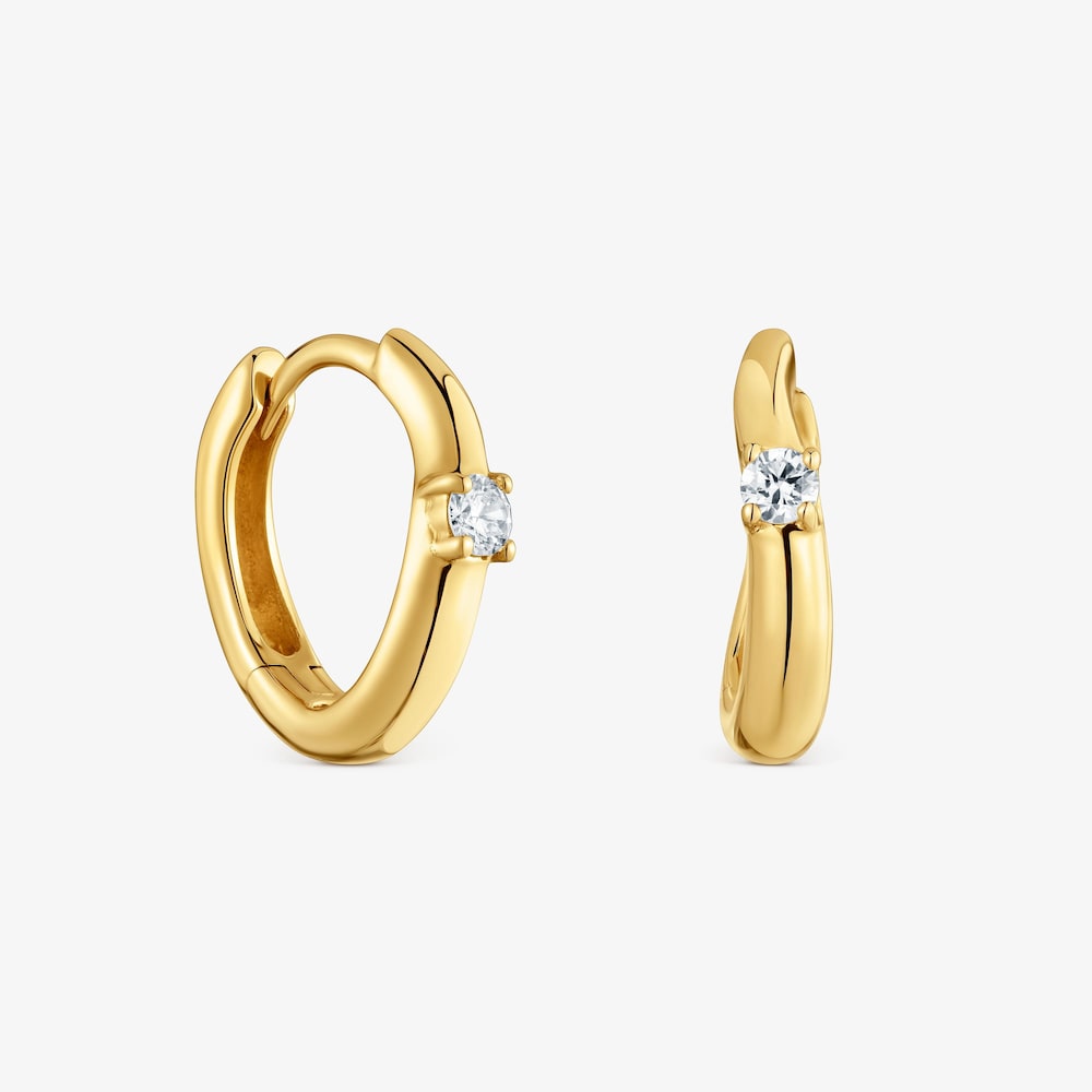 Pendiente aro de oro 9 kt y diamante creado en laboratorio TOUS Iris&eacute; LGD