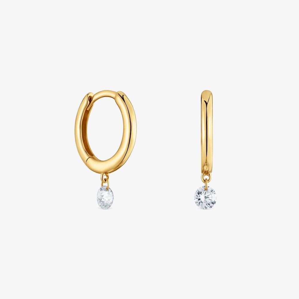 Pendientes aro de oro 9 kt y diamante creado en laboratorio TOUS Iris&eacute; LGD