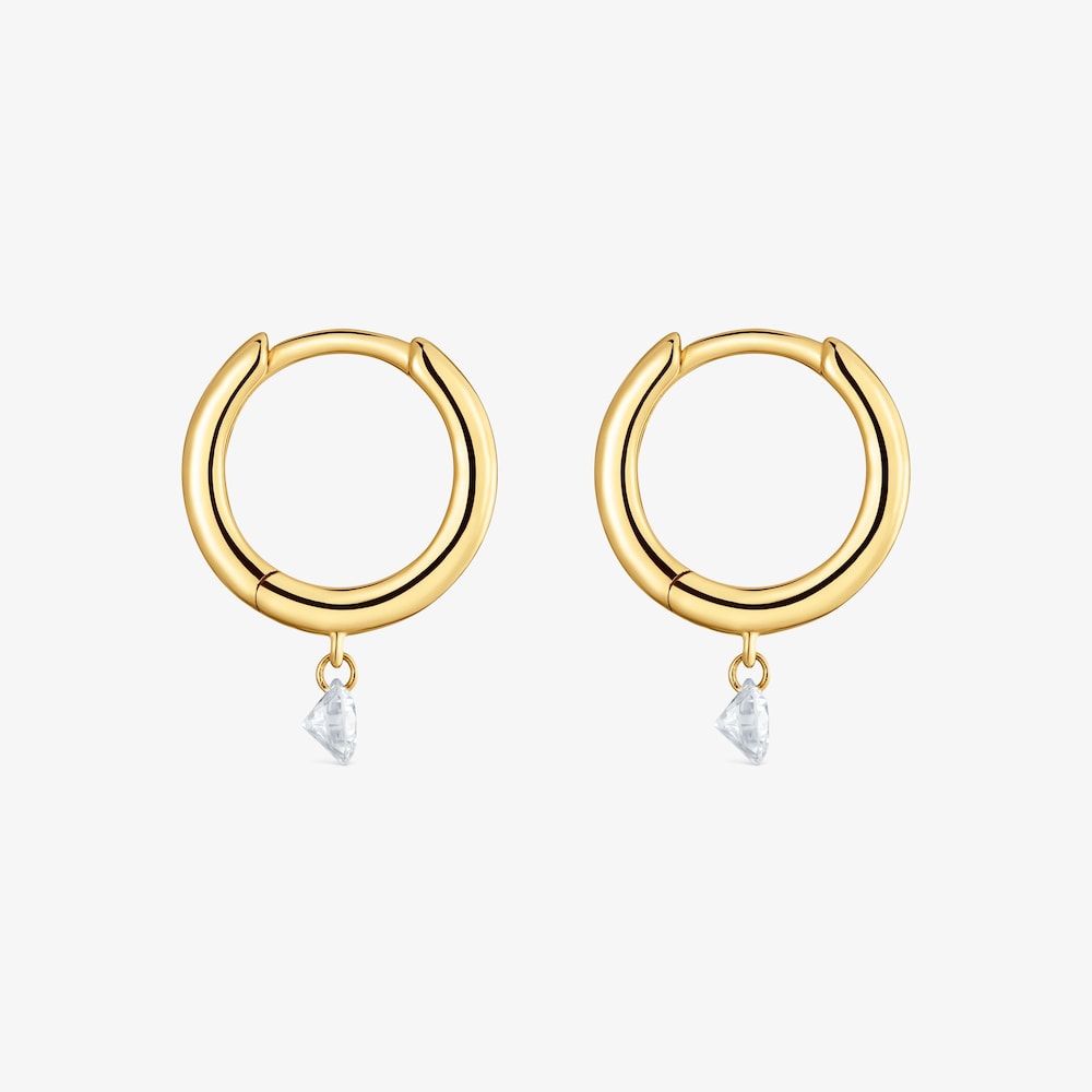Pendientes aro de oro 9 kt y diamante creado en laboratorio TOUS Iris&eacute; LGD