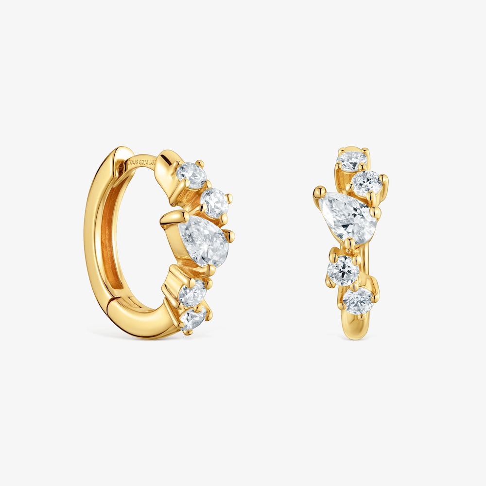 Pendientes aro de oro 9 kt y diamantes creados en laboratorio TOUS Iris&eacute; LGD