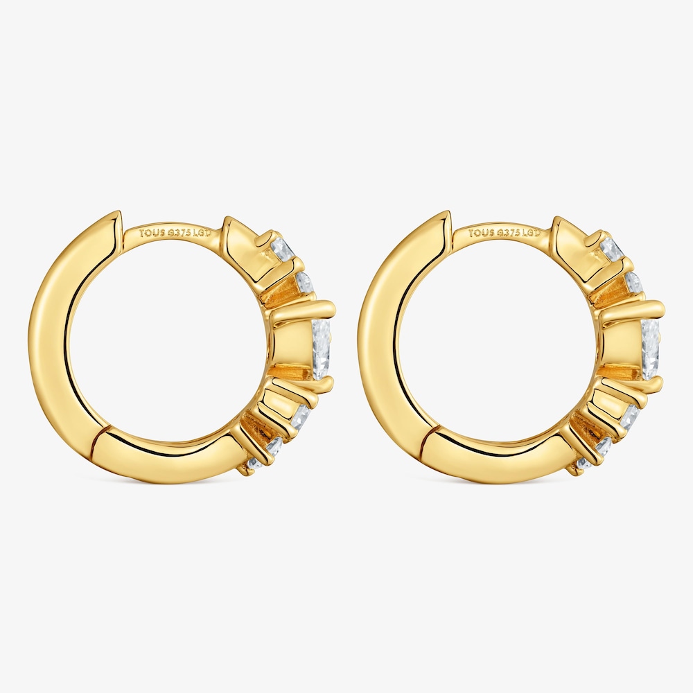 Pendientes aro de oro 9 kt y diamantes creados en laboratorio TOUS Iris&eacute; LGD
