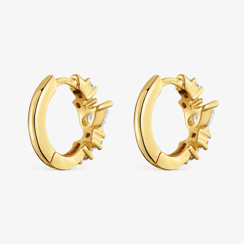 Pendientes aro de oro 9 kt y diamantes creados en laboratorio TOUS Iris&eacute; LGD