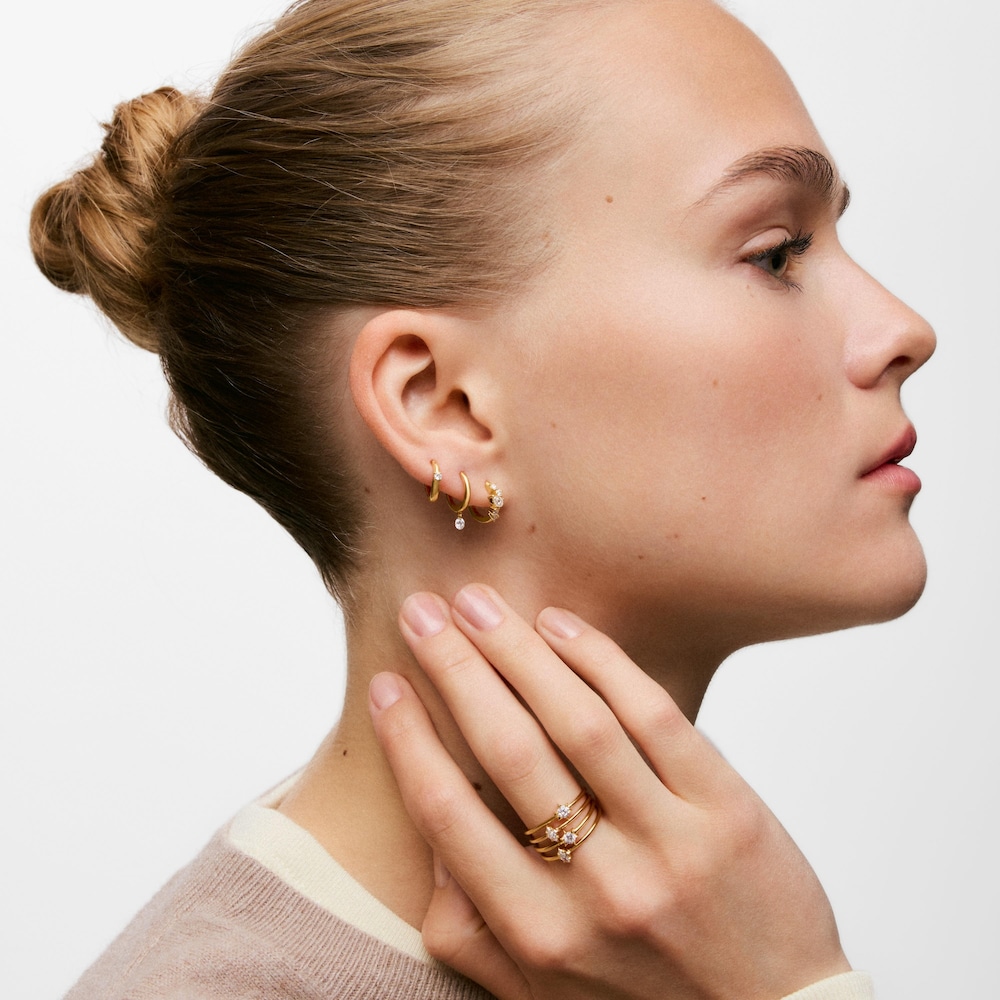Pendientes aro de oro 9 kt y diamantes creados en laboratorio TOUS Iris&eacute; LGD