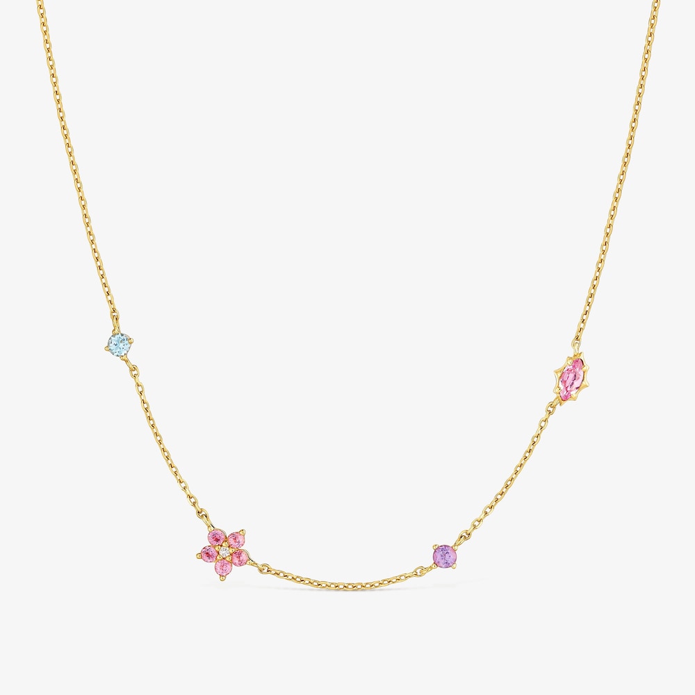 Collar de oro 9 kt, gemas y diamantes creados en laboratorio TOUS Iris&eacute; LGD