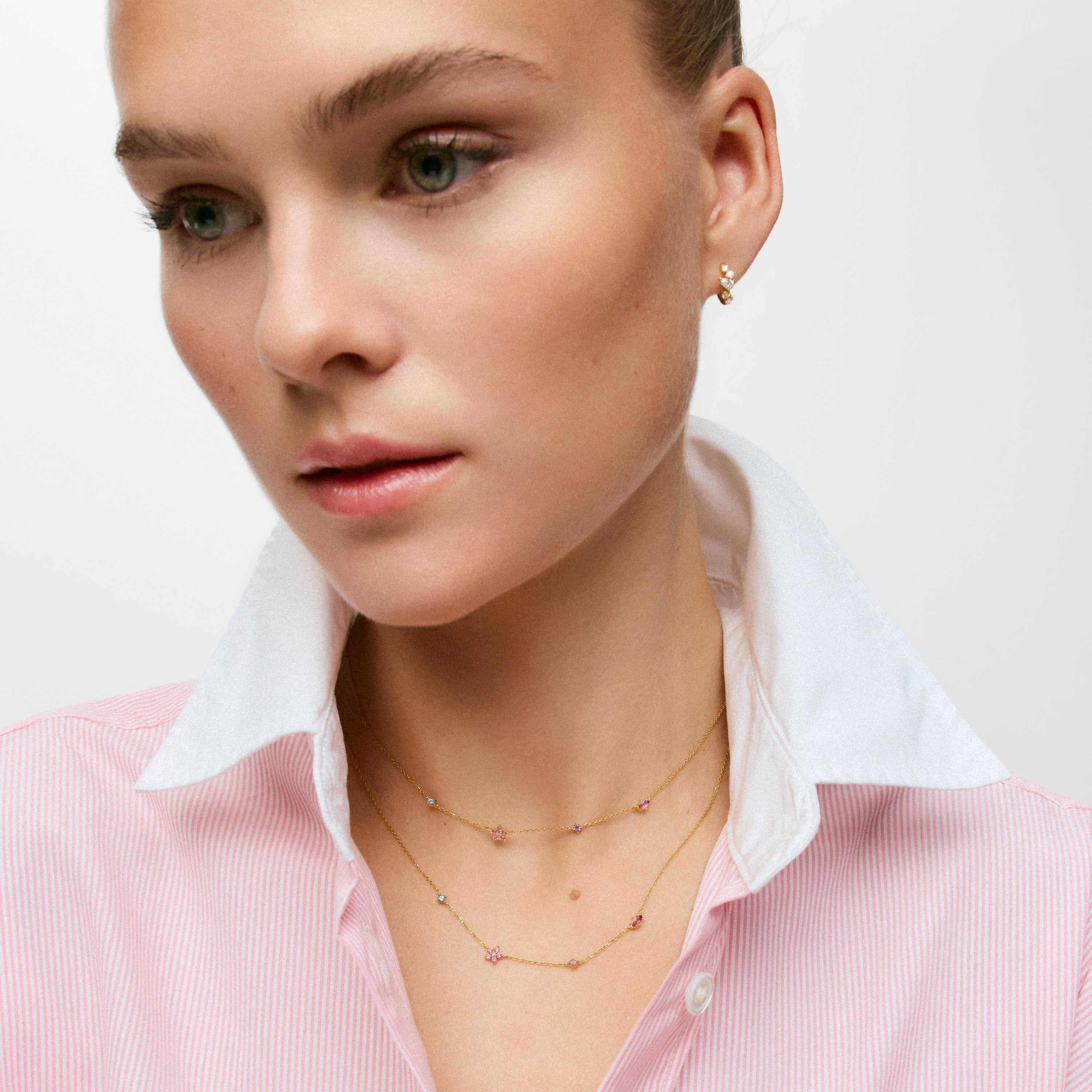 9kt gold, gemstones and lab-grown diamond Necklace TOUS Irisé LGD