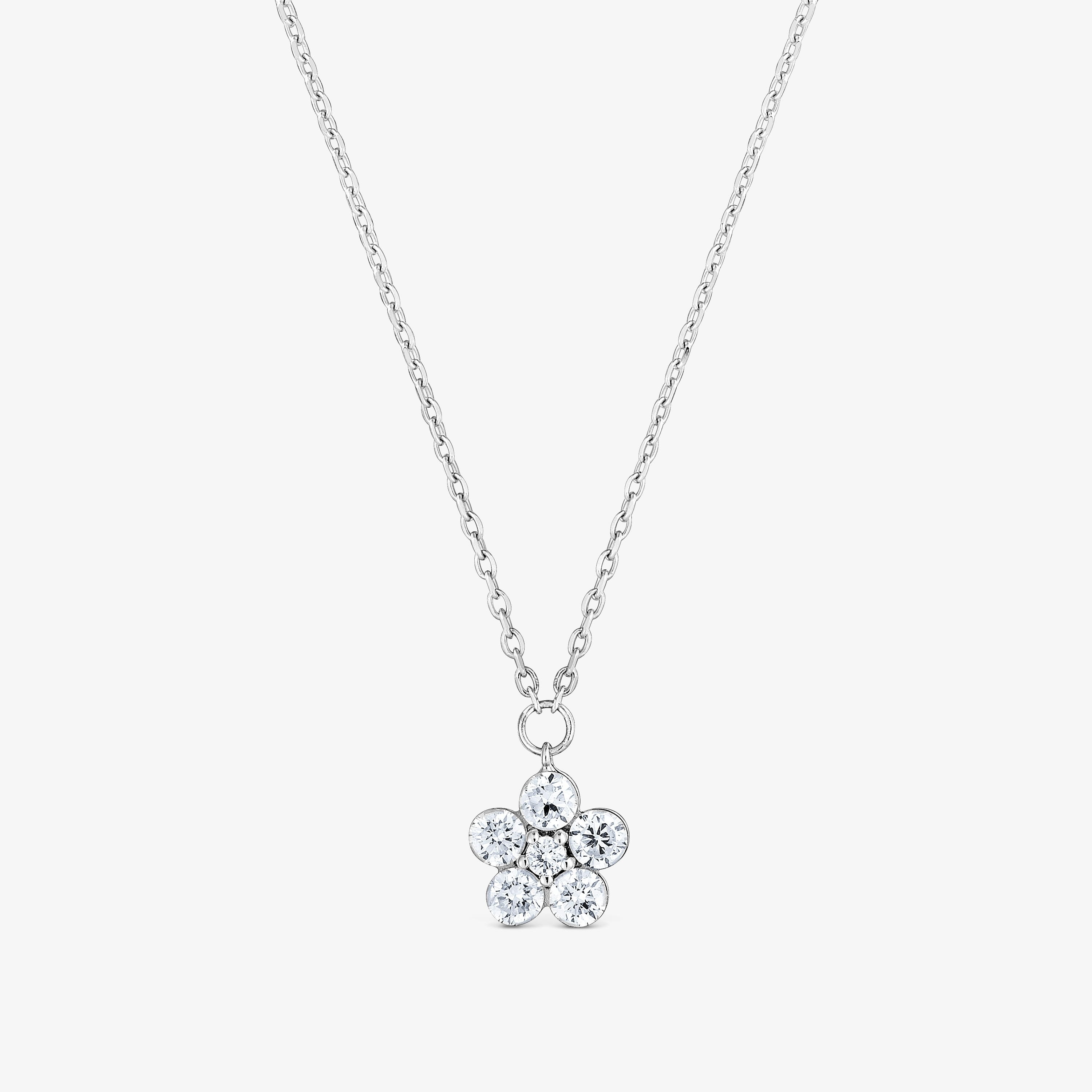 9kt white gold and lab-grown diamond flower Necklace TOUS Irisé LGD