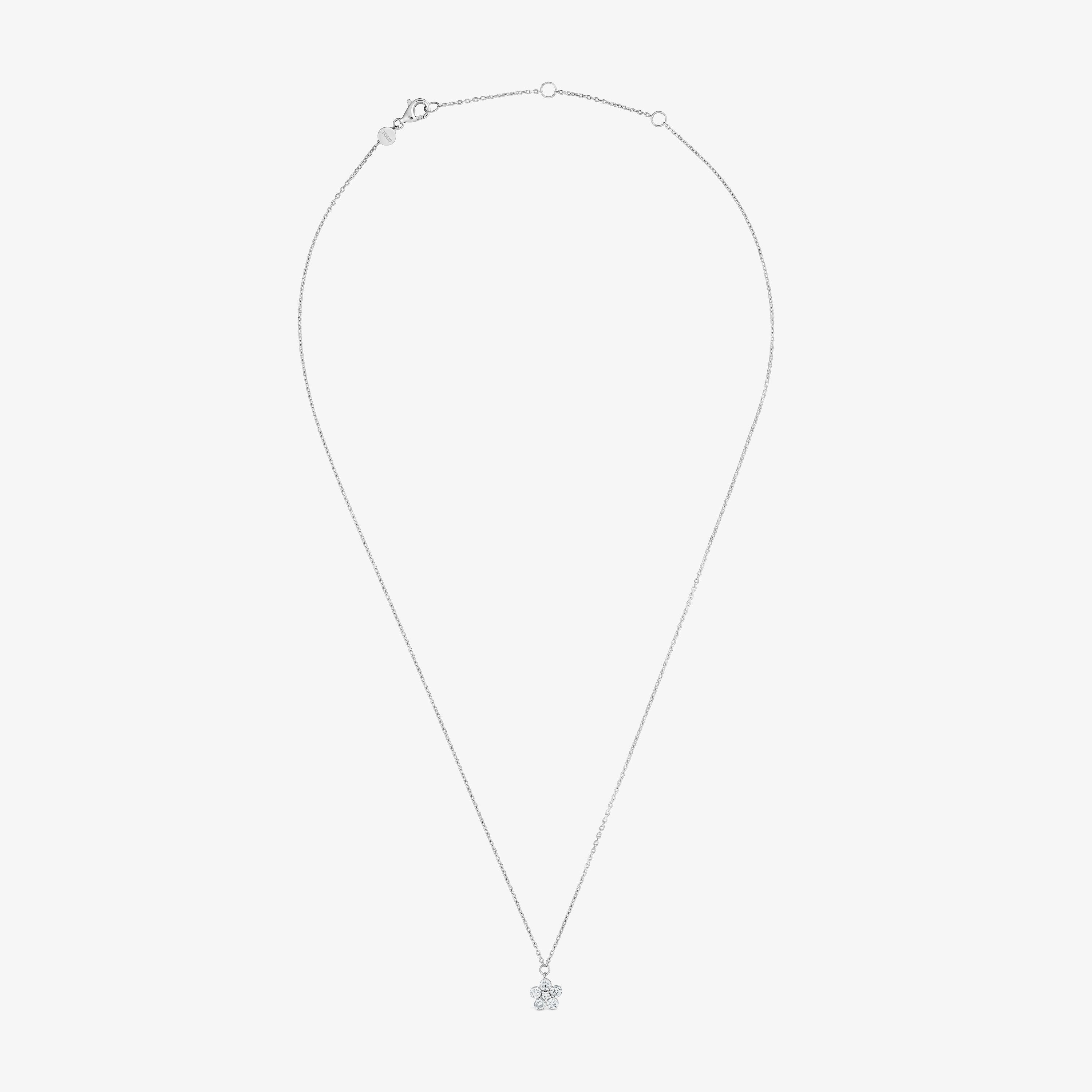 9kt white gold and lab-grown diamond flower Necklace TOUS Irisé LGD