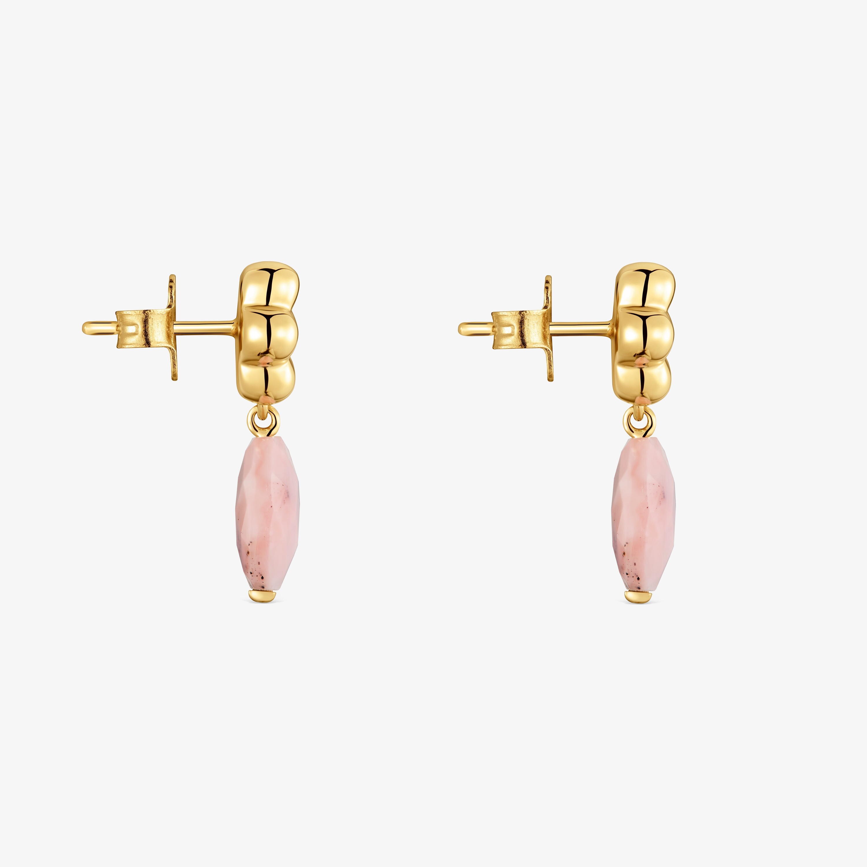 Earrings with 18kt gold vermeil and opal TOUS Bold Motif