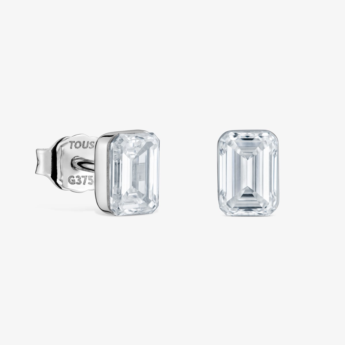 Pendientes De Oro Blanco 9 Kt Y Diamantes Creados En Laboratorio Irisé Lgd