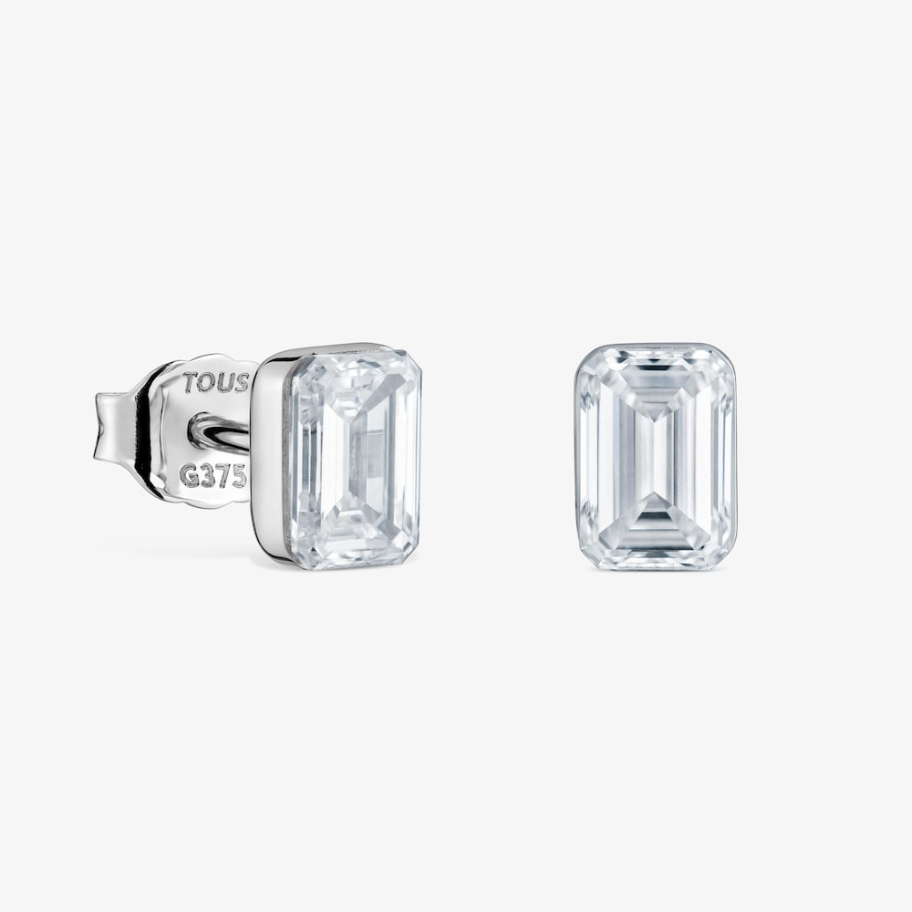 Pendientes de oro blanco 9 kt y diamantes creados en laboratorio TOUS Iris&eacute; LGD