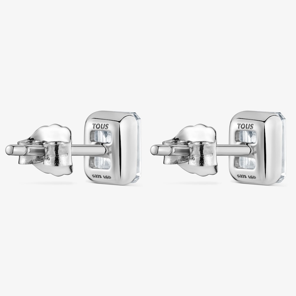 Pendientes de oro blanco 9 kt y diamantes creados en laboratorio TOUS Iris&eacute; LGD