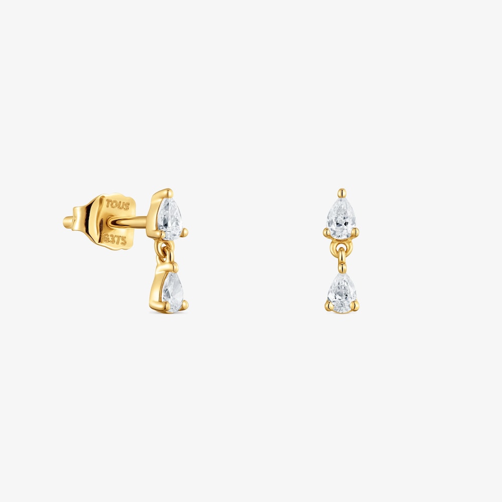 Pendientes cortos de oro 9 kt y diamantes creados en laboratorio TOUS Iris&eacute; LGD