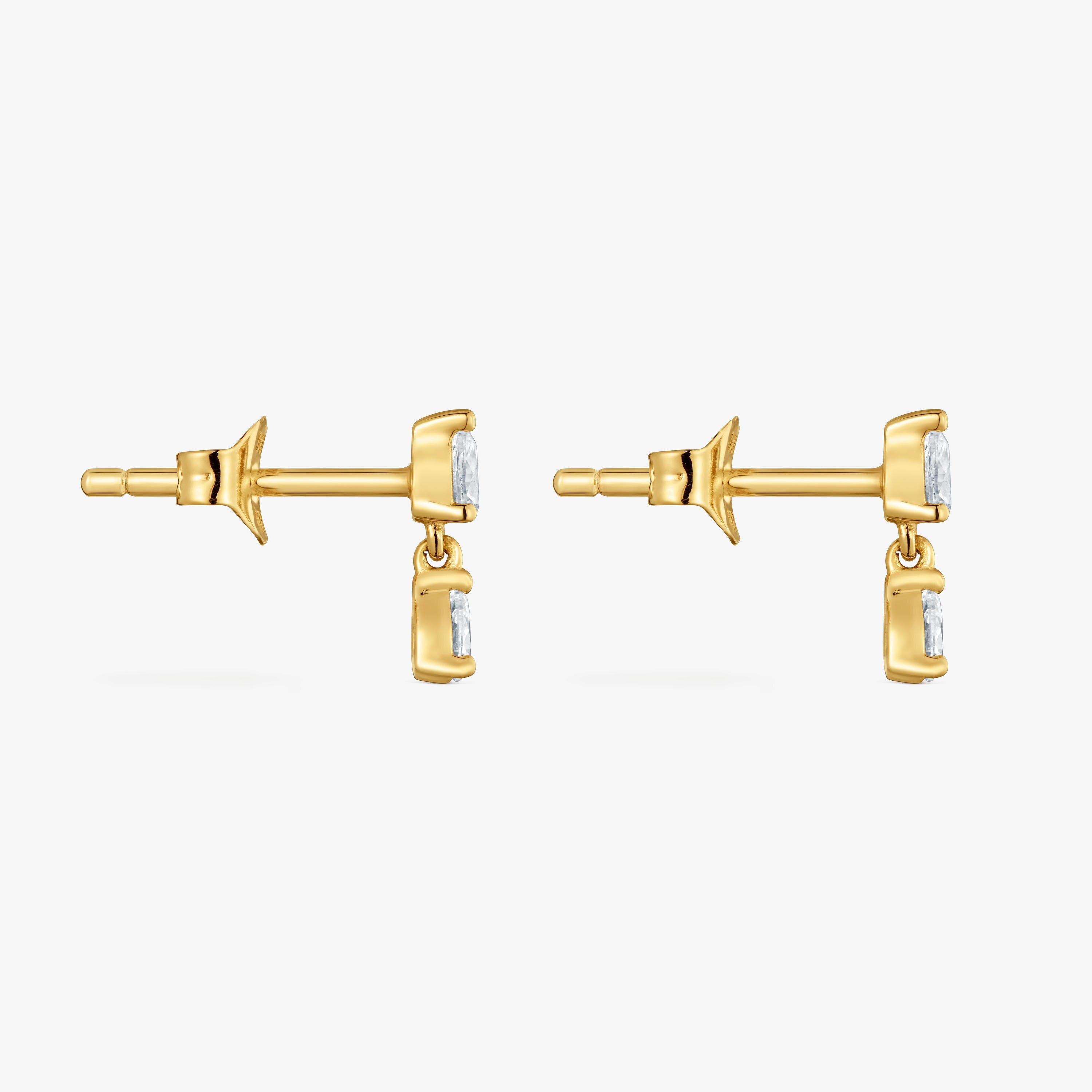 Short 9kt gold and lab-grown diamond Earrings TOUS Irisé LGD