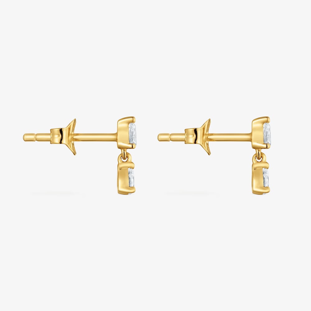 Pendientes cortos de oro 9 kt y diamantes creados en laboratorio TOUS Iris&eacute; LGD