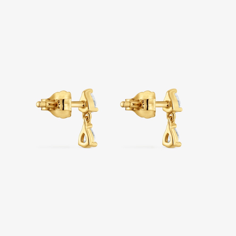 Pendientes cortos de oro 9 kt y diamantes creados en laboratorio TOUS Iris&eacute; LGD