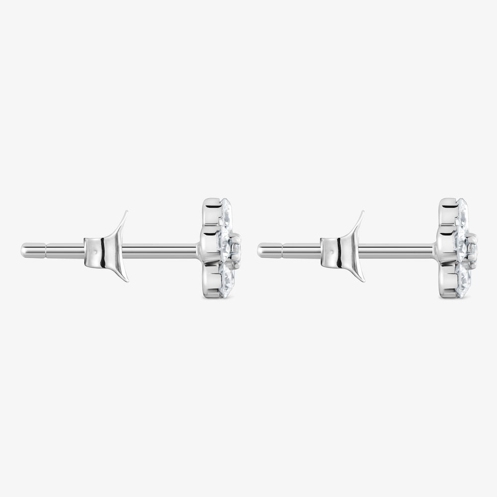 Pendientes flor de oro blanco 9 kt y diamantes creados en laboratorio TOUS Iris&eacute; LGD