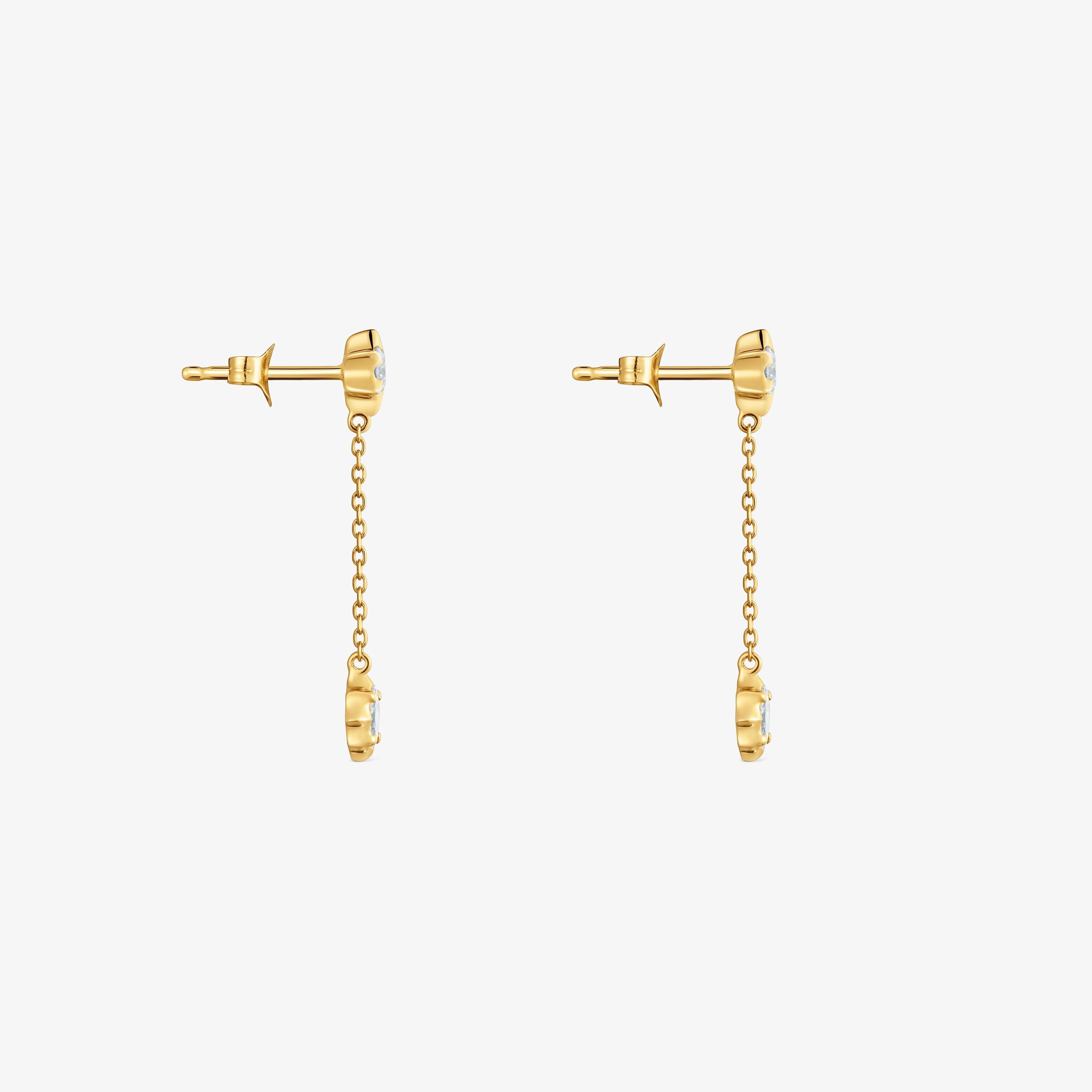 Long 9kt gold and lab-grown diamond Earrings TOUS Irisé LGD