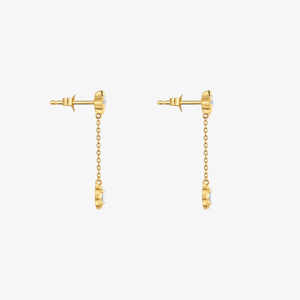 Pendientes largos de oro 9 kt y diamantes creados en laboratorio TOUS Iris&eacute; LGD