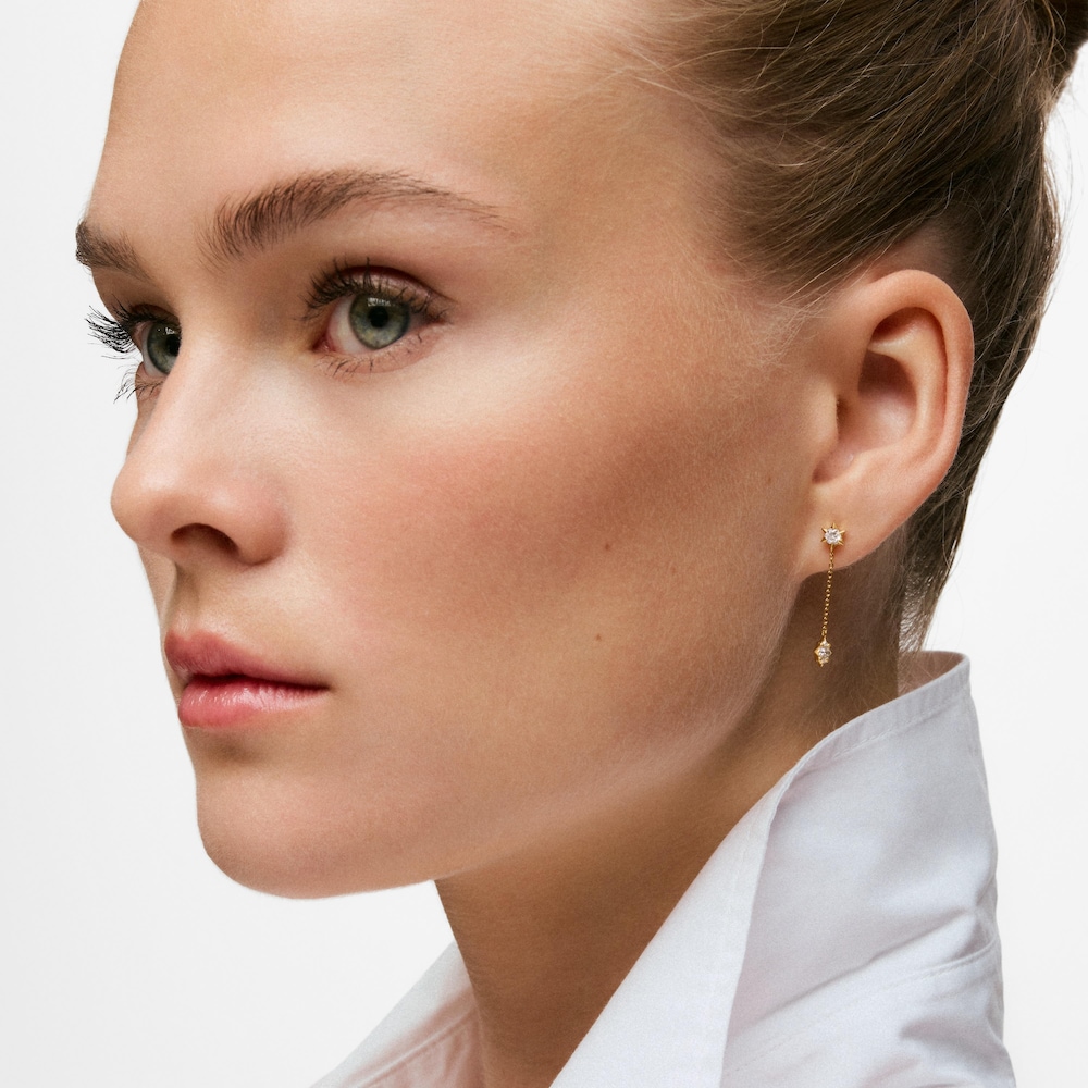 Pendientes largos de oro 9 kt y diamantes creados en laboratorio TOUS Iris&eacute; LGD