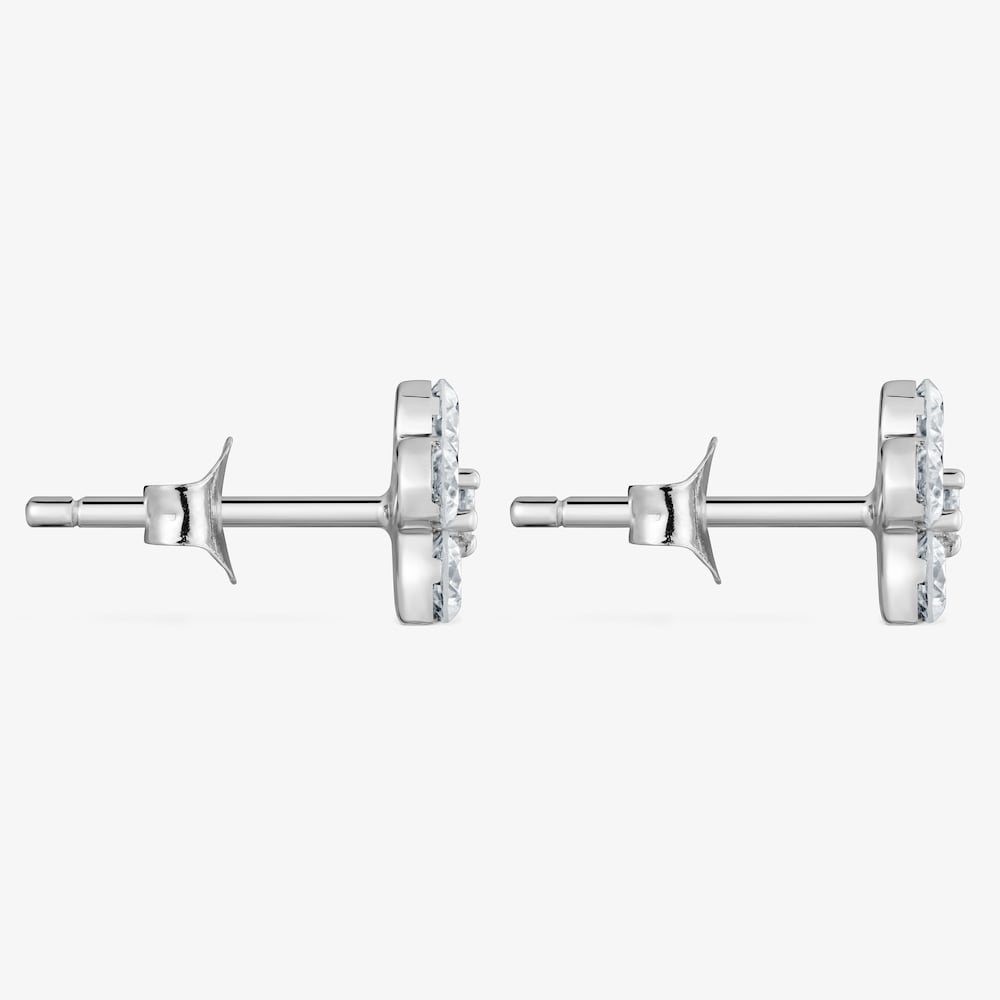 Pendientes flor de oro blanco 9 kt y diamantes creados en laboratorio TOUS Iris&eacute; LGD