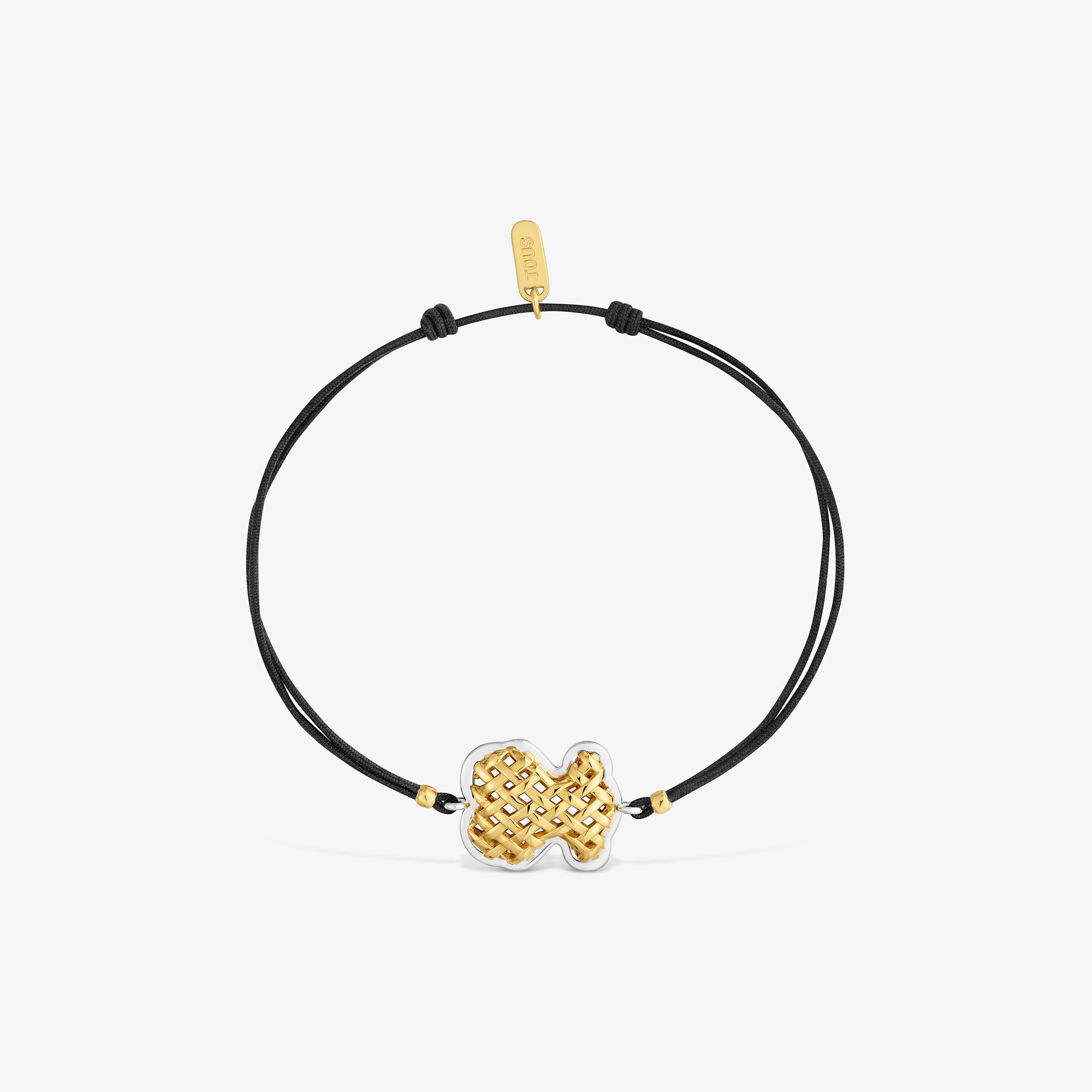 Two-tone bear Bracelet with nylon TOUS Pava