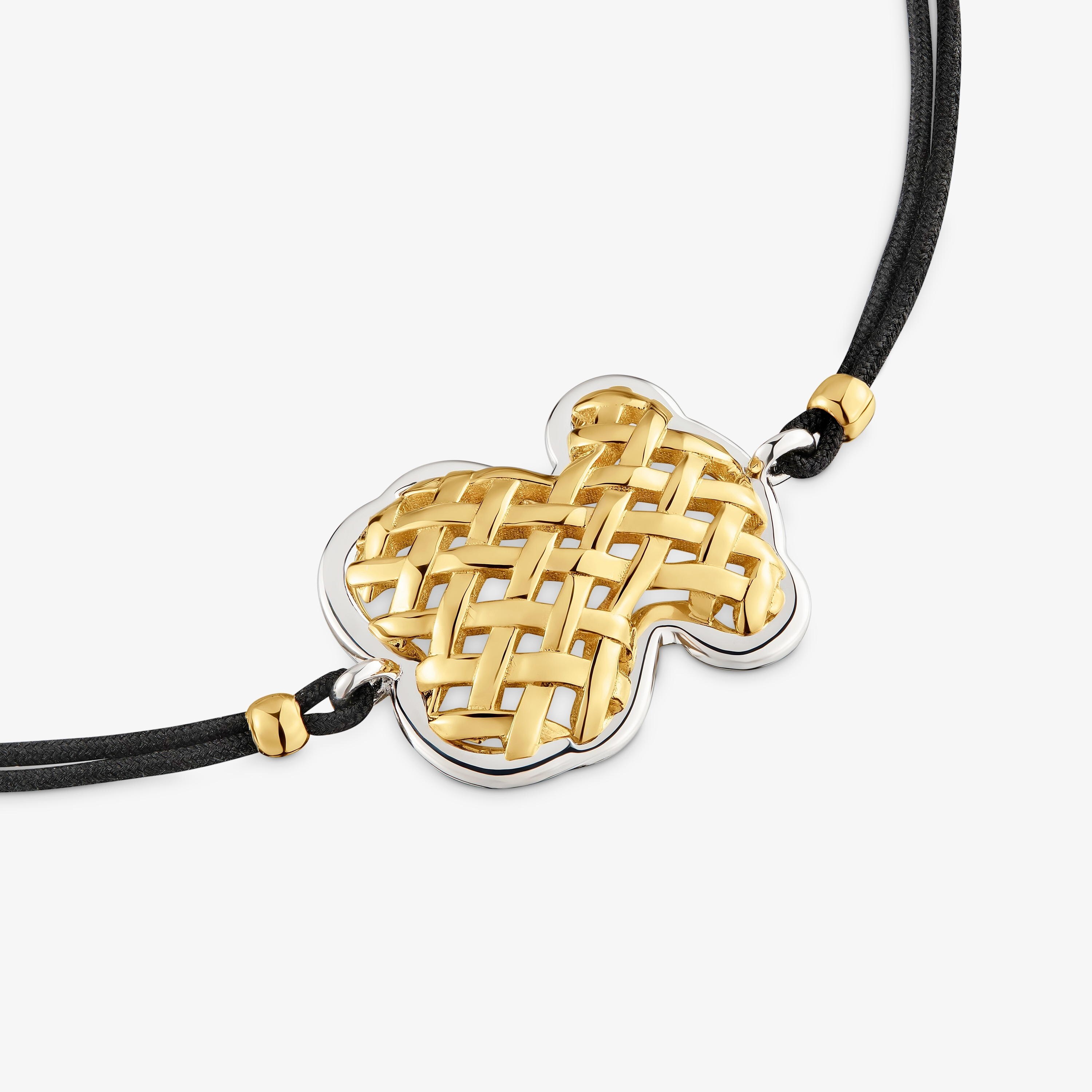 Two-tone bear Bracelet with nylon TOUS Pava