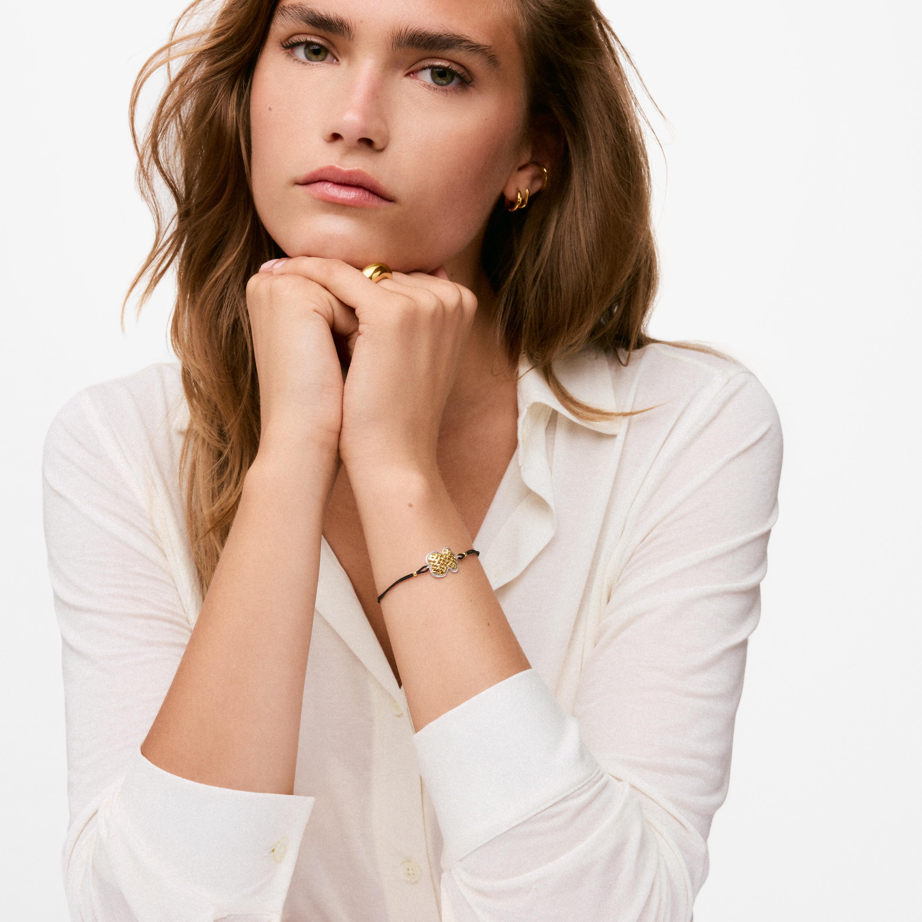 Two-tone bear Bracelet with nylon TOUS Pava