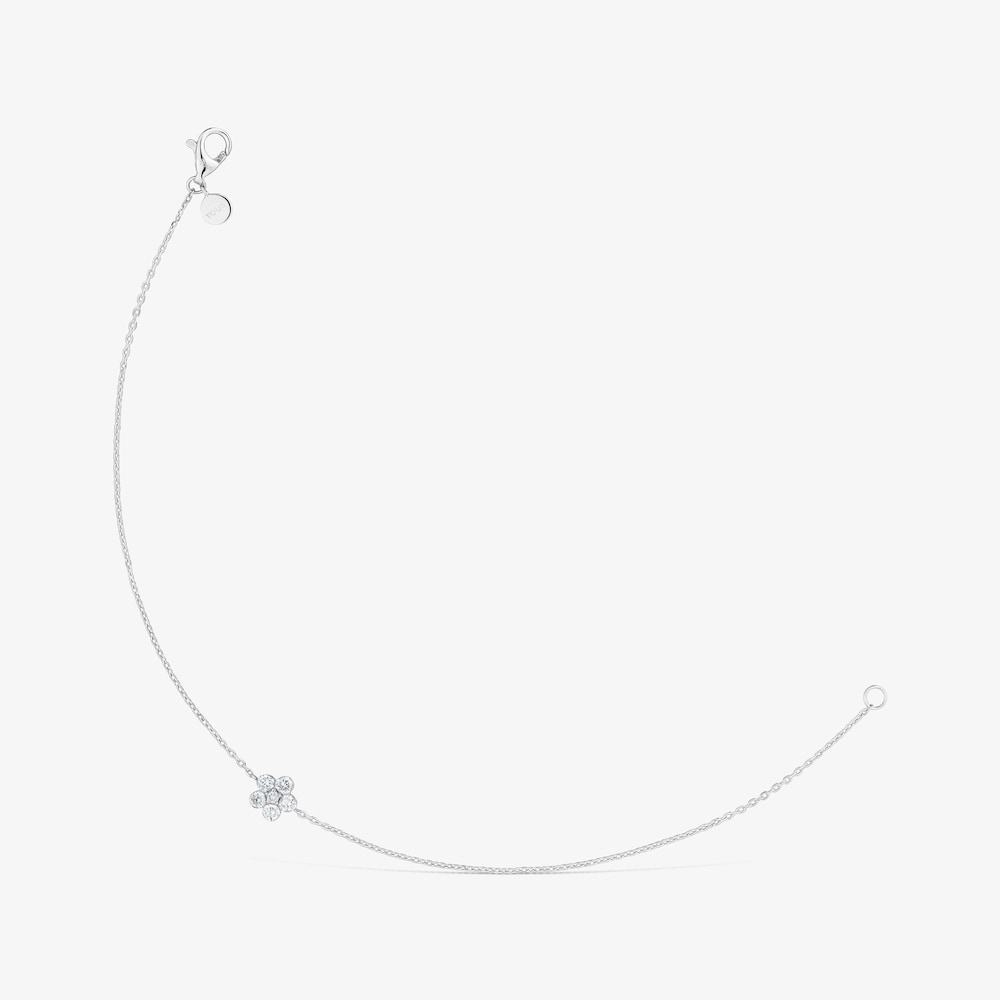 Pulsera flor de oro blanco 9 kt y diamante creado en laboratorio TOUS Iris&eacute; LGD