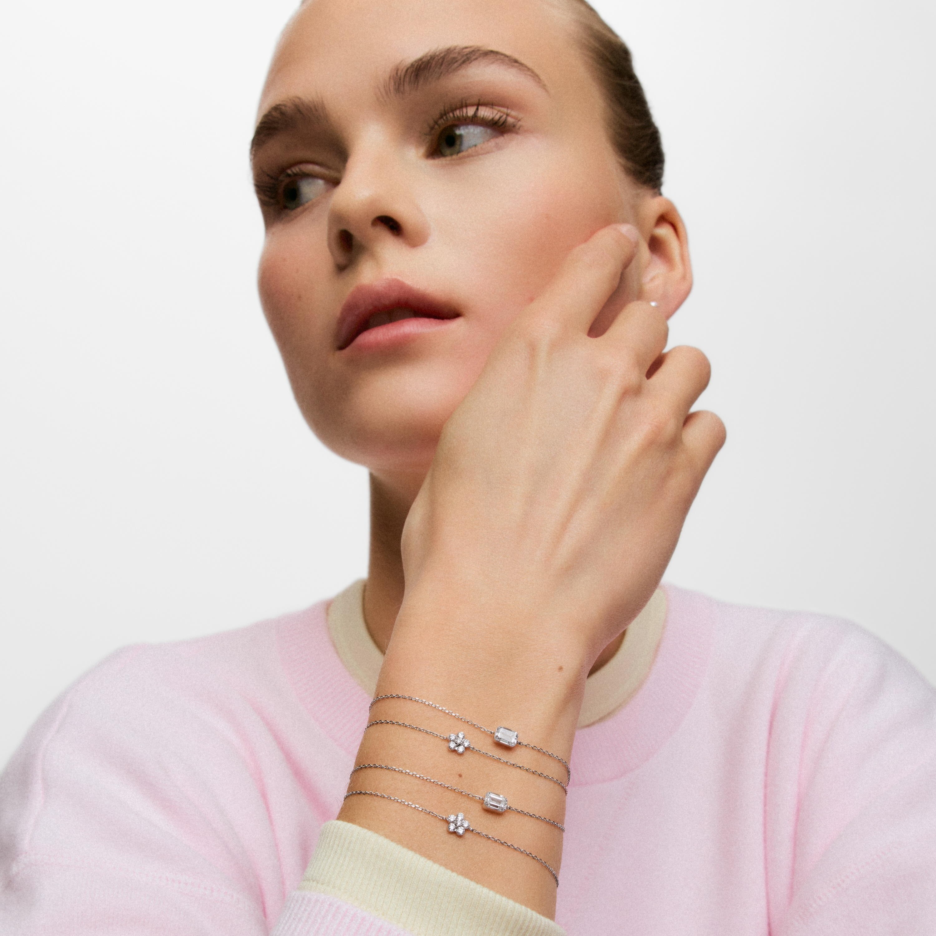 9kt white gold and lab-grown diamond flower Bracelet TOUS Irisé LGD