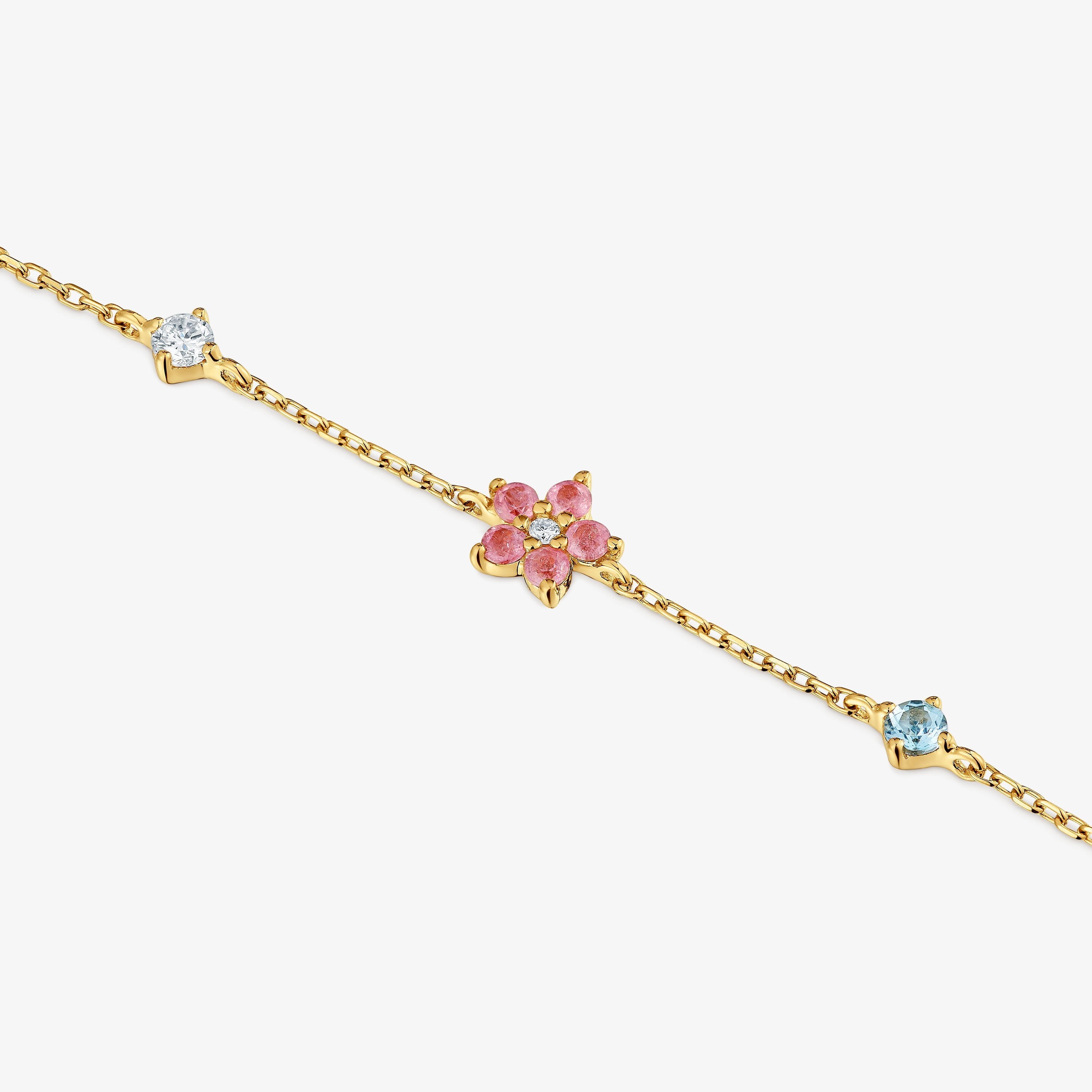 9kt gold, gemstones and lab-grown diamond Bracelet TOUS Irisé LGD