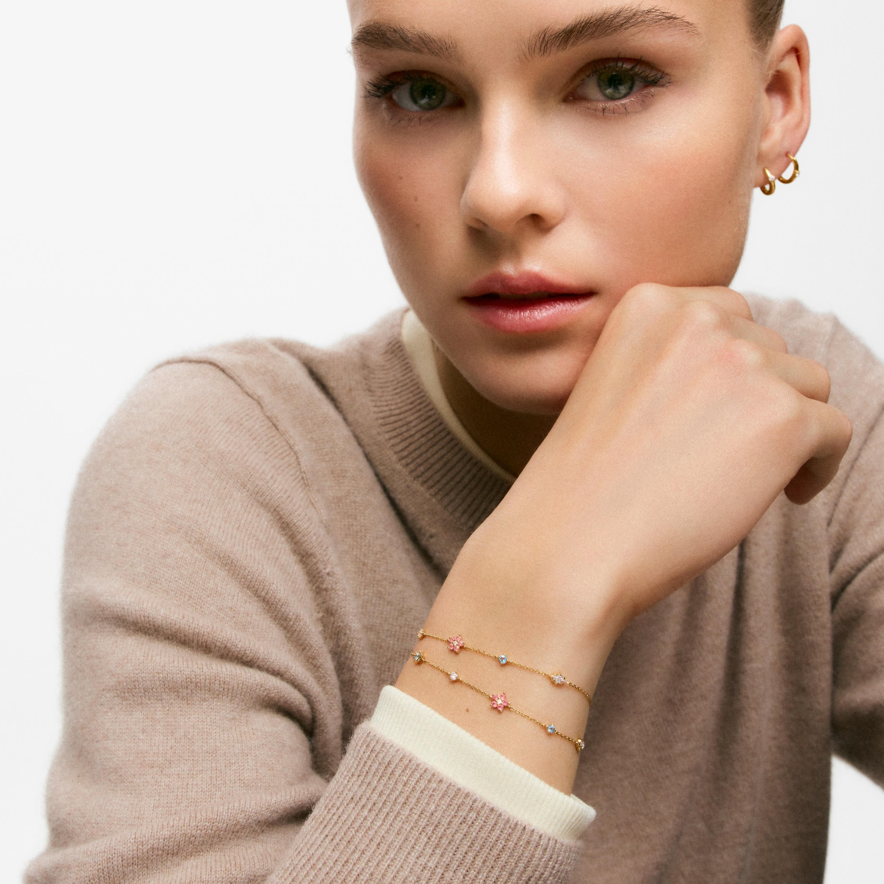 9kt gold, gemstones and lab-grown diamond Bracelet TOUS Irisé LGD