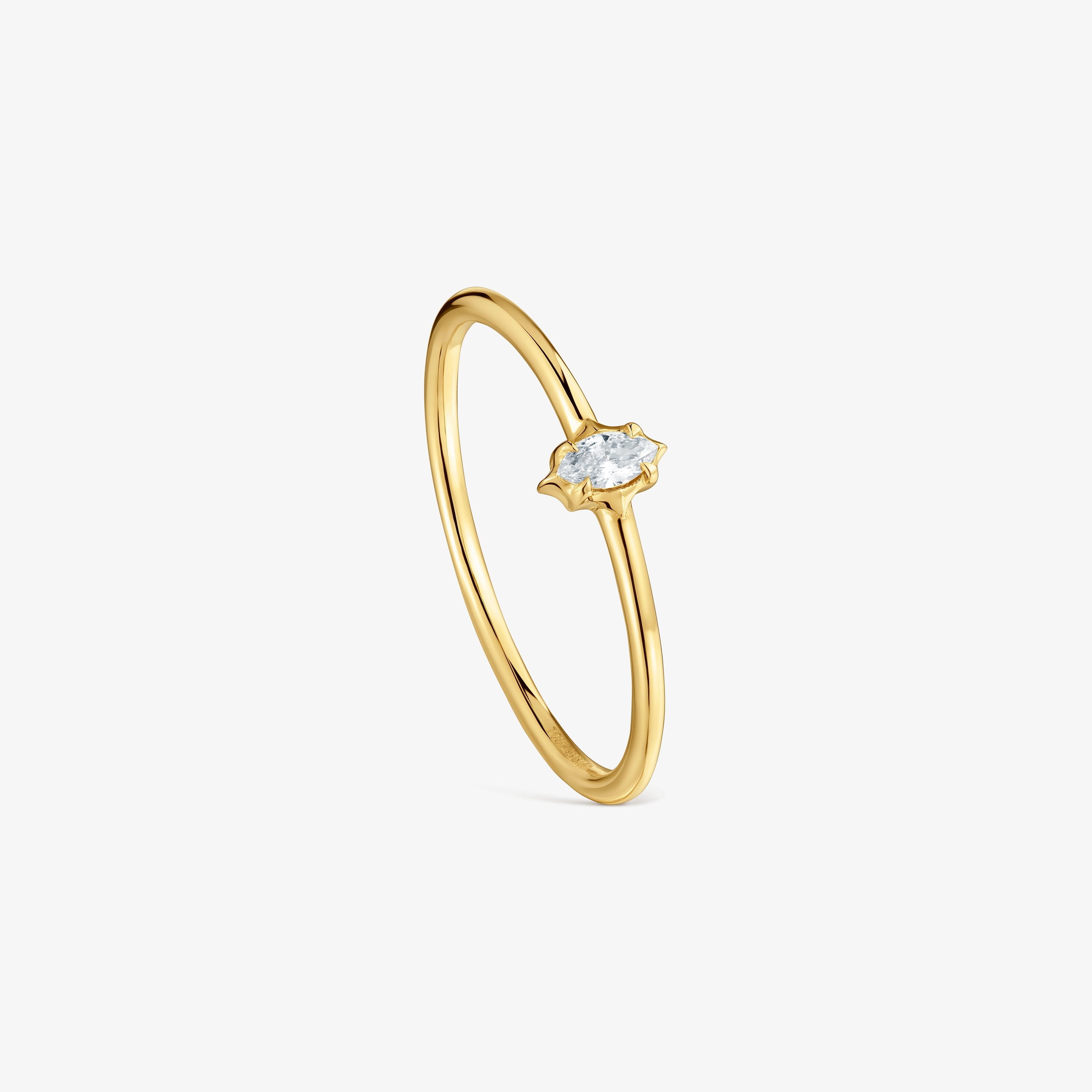 9kt gold and lab-grown diamond Solitaire TOUS Irisé LGD