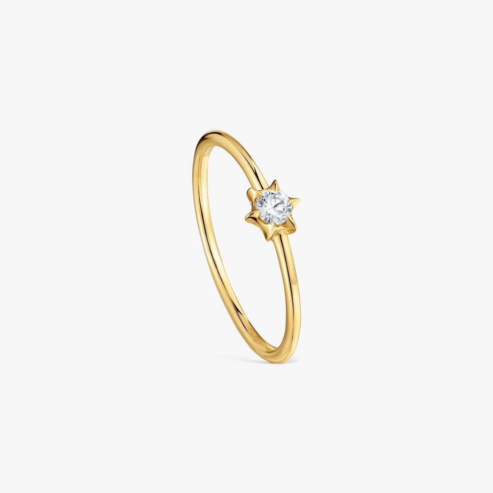 Solitario de oro 9 kt y diamante creado en laboratorio TOUS Iris&eacute; LGD